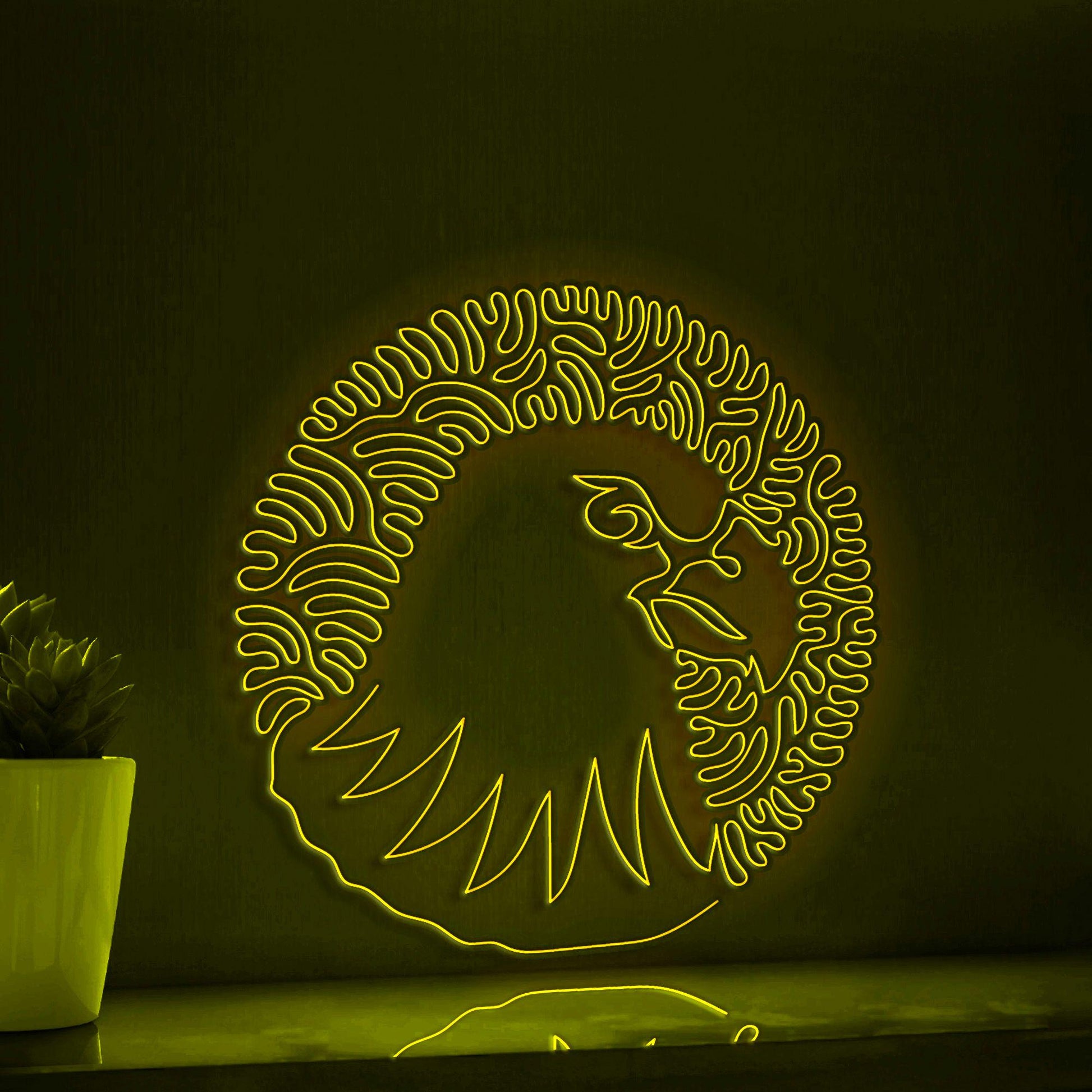 Hawk One Line EL Wire Neon Sign - Sharp Beak Raptor Wall Art - myneonup