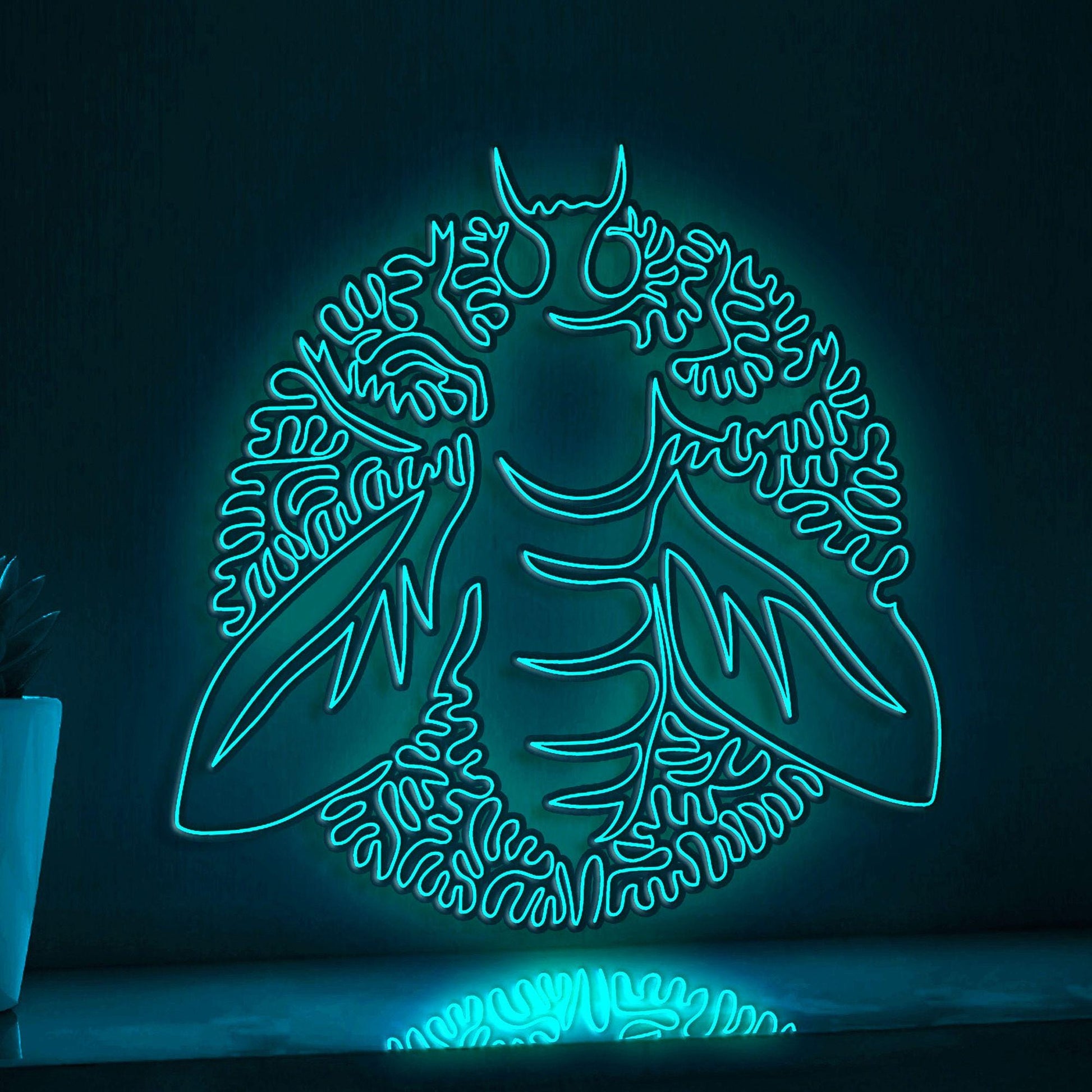 Bee One Line Art EL Wire Neon Sign - Insect Boho Decor - myneonup