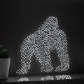 Gorilla One Line EL Wire Neon Sign - Shaggy Jungle Wall Art - myneonup