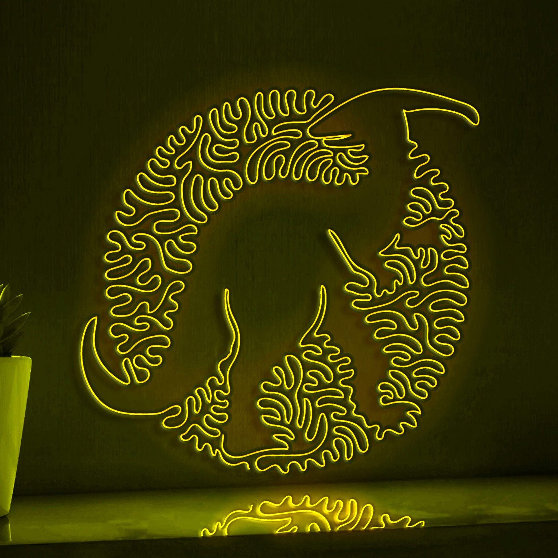 Parasaurolophus EL Neon Light - Crested Dino Wall Art - myneonup