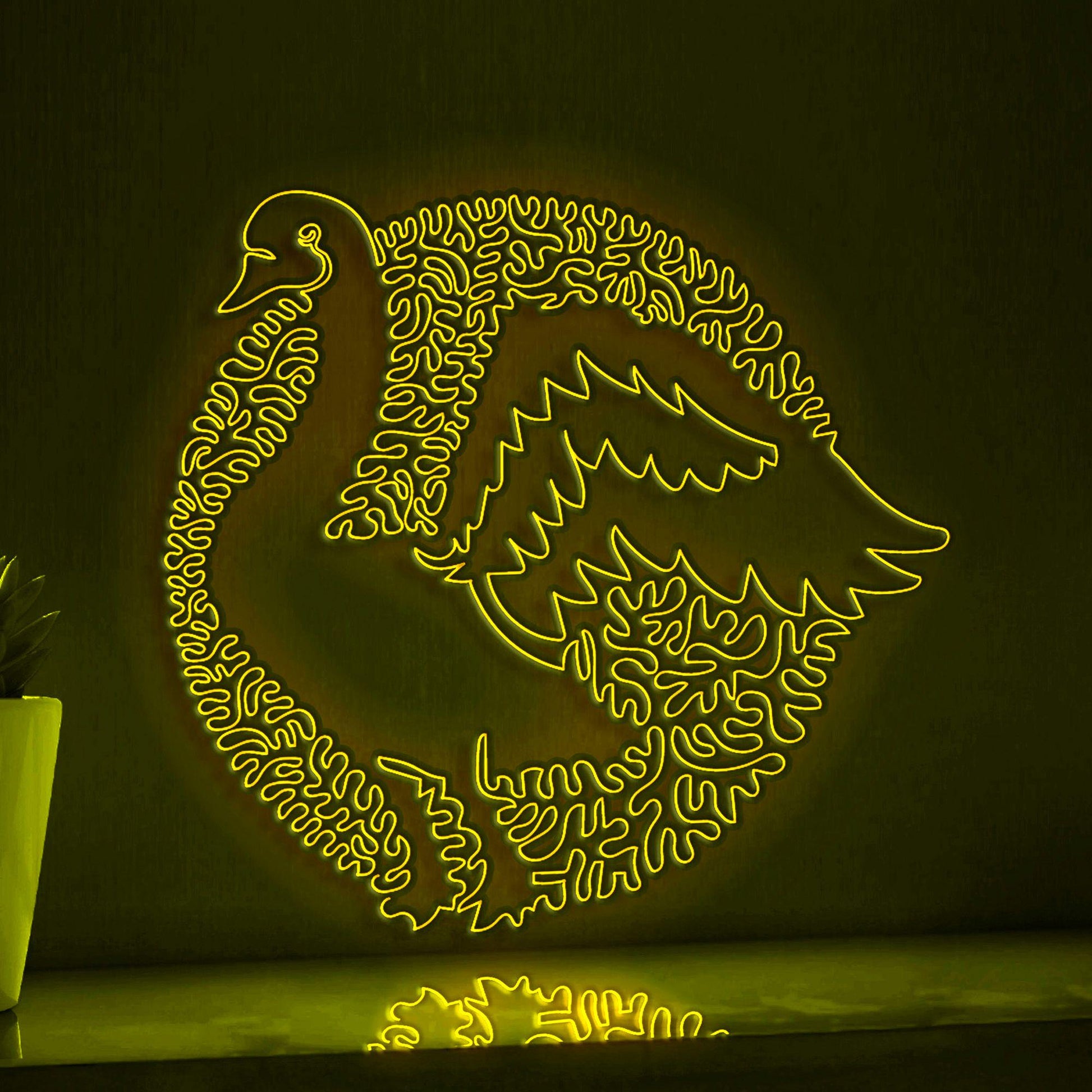 Swan One Line Art EL Wire Neon Sign - Graceful Bird Wall Decor - myneonup