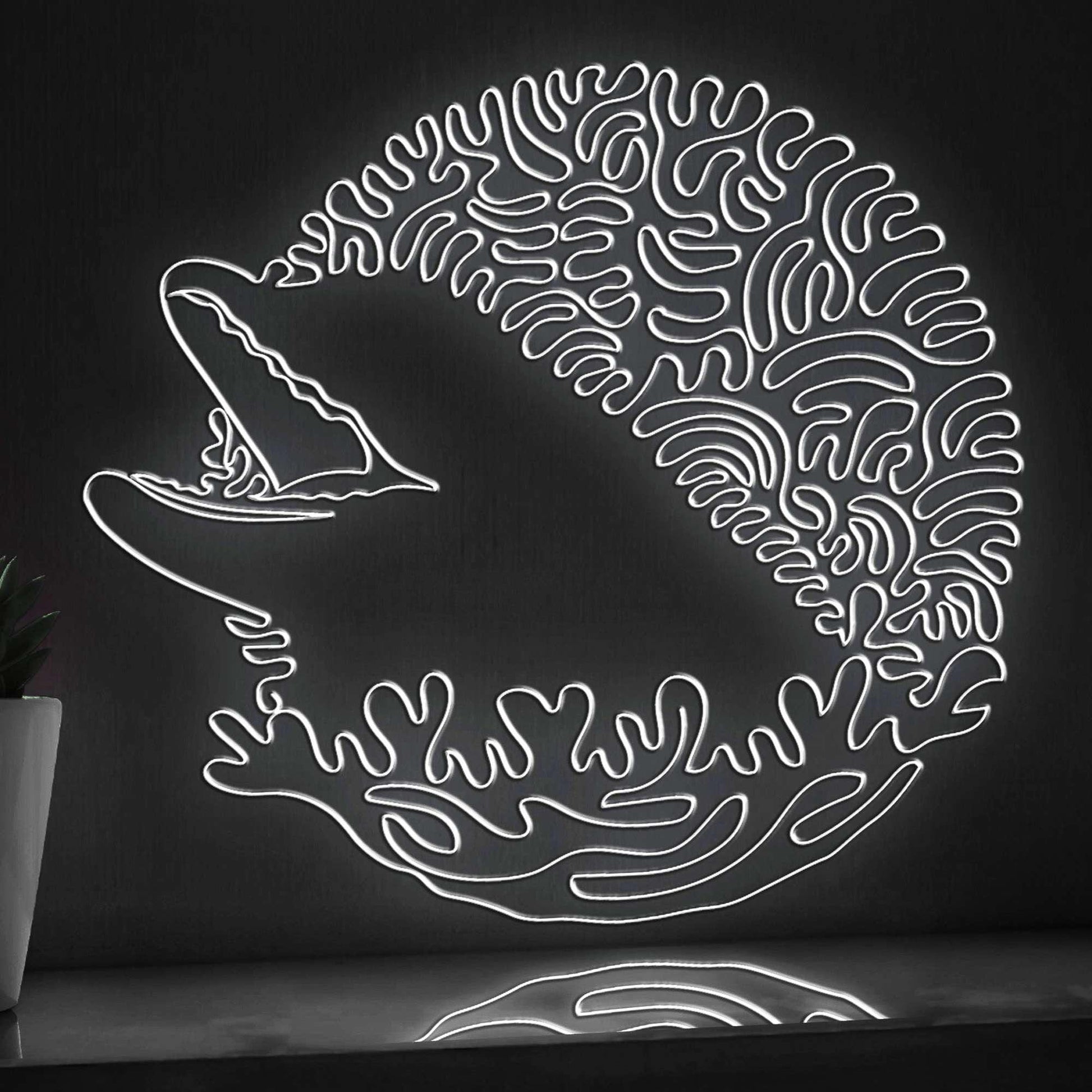 Dolphin One Line EL Neon - Marine Decor - myneonup