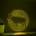 Oryx One Line Art EL Wire Neon Sign - Desert Antelope Circle Wall Decor - myneonup
