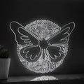 Butterfly One Line Art EL Wire Neon Sign - Floral Wing Circle Wall Decor - myneonup