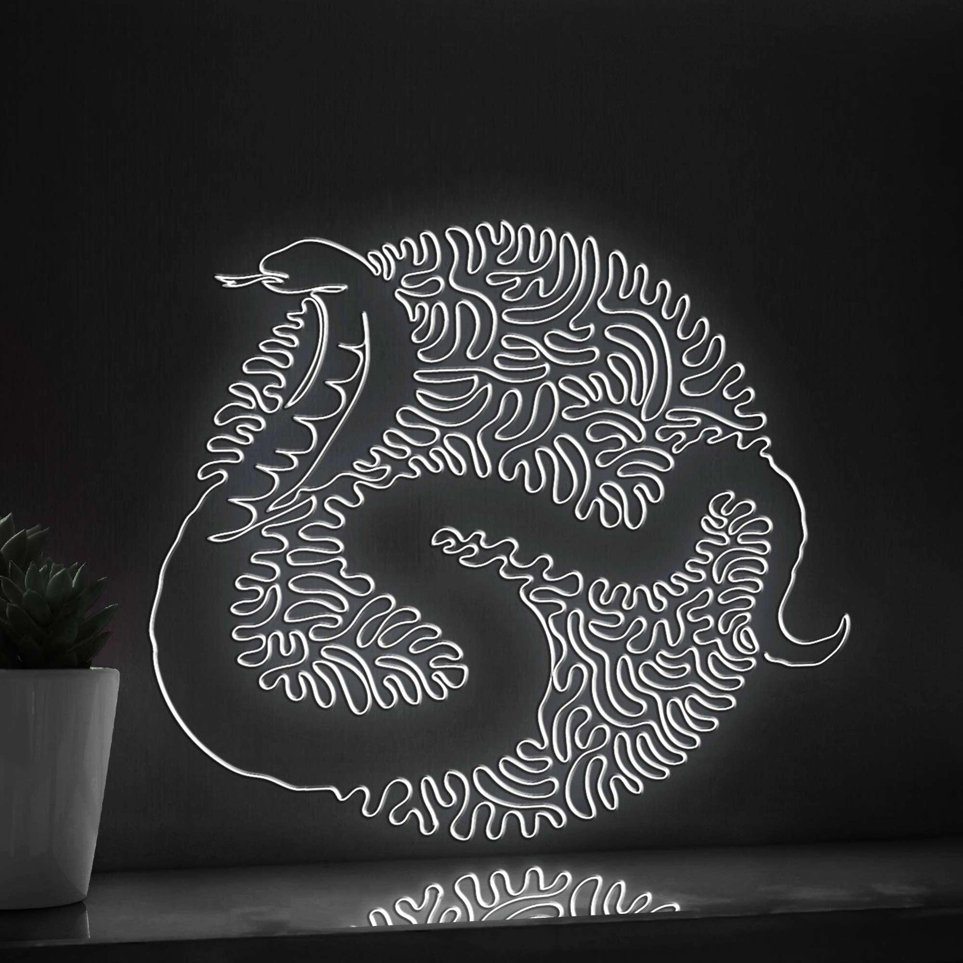 Cobra One Line Art EL Wire Neon Sign - Snake Wall Decor - myneonup