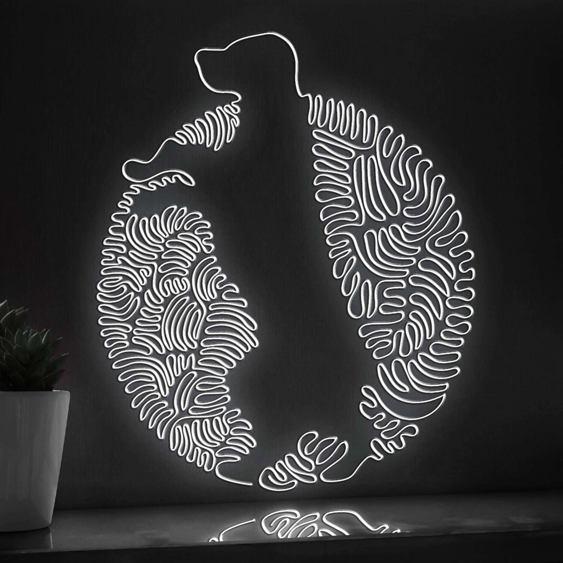 Standing Dog One Line EL Neon - Pet Circle Wall Art Decor - myneonup