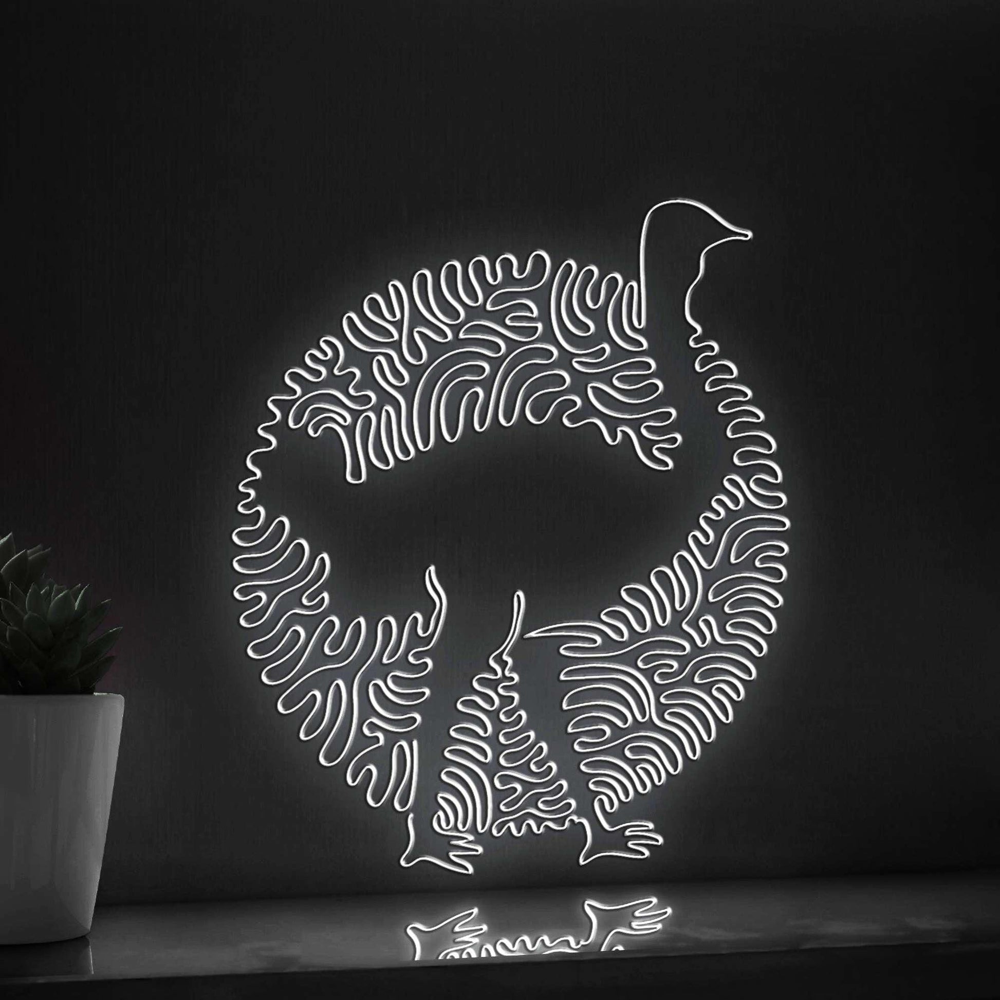 Ostrich One Line EL Wire Neon Sign - Skinny Leg Bird Decor - myneonup