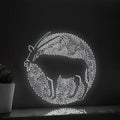 Oryx One Line Art EL Wire Neon Sign - Desert Antelope Circle Wall Decor - myneonup