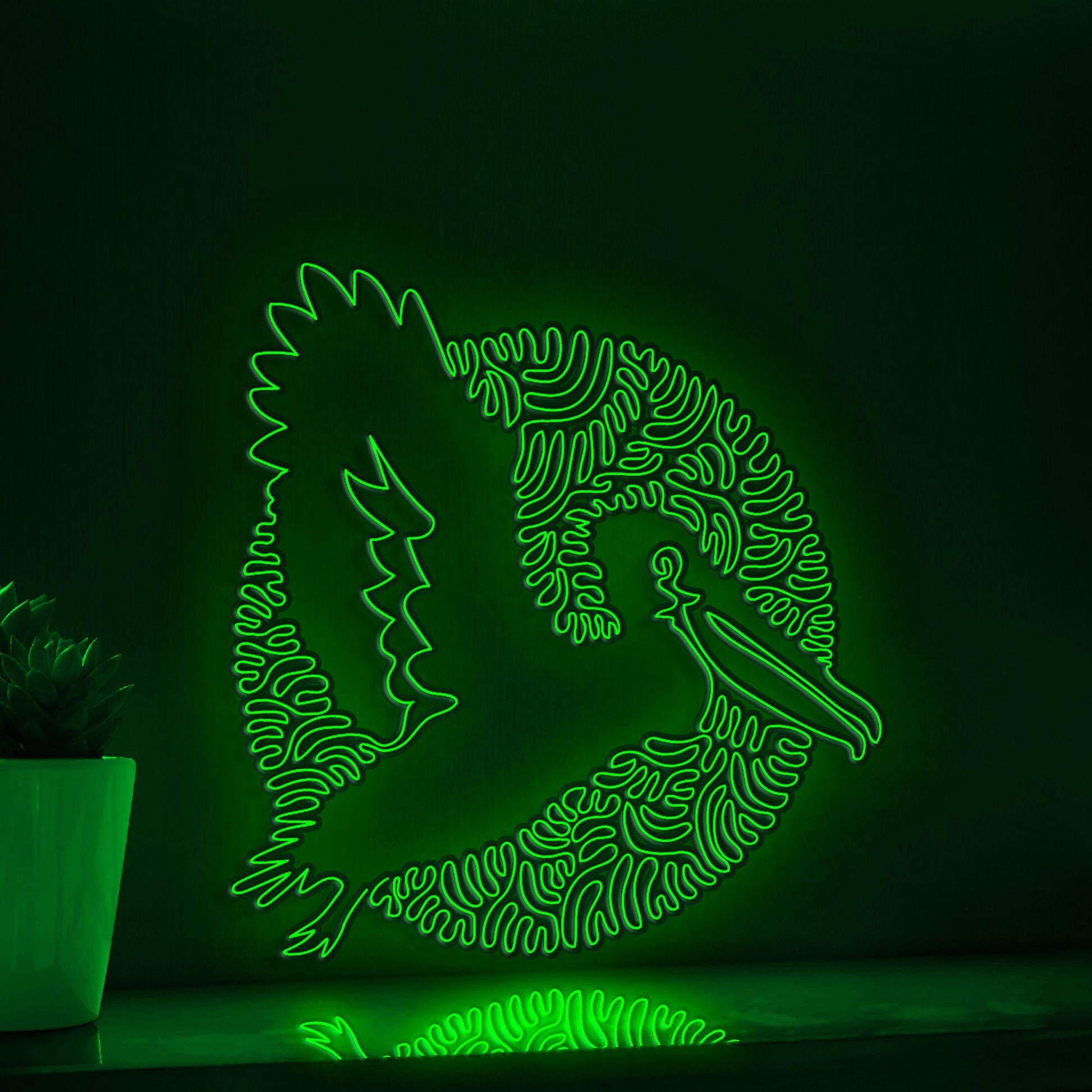 Pelican One Line Neon Sign - Elastic Pouch Bird Wall Art - myneonup