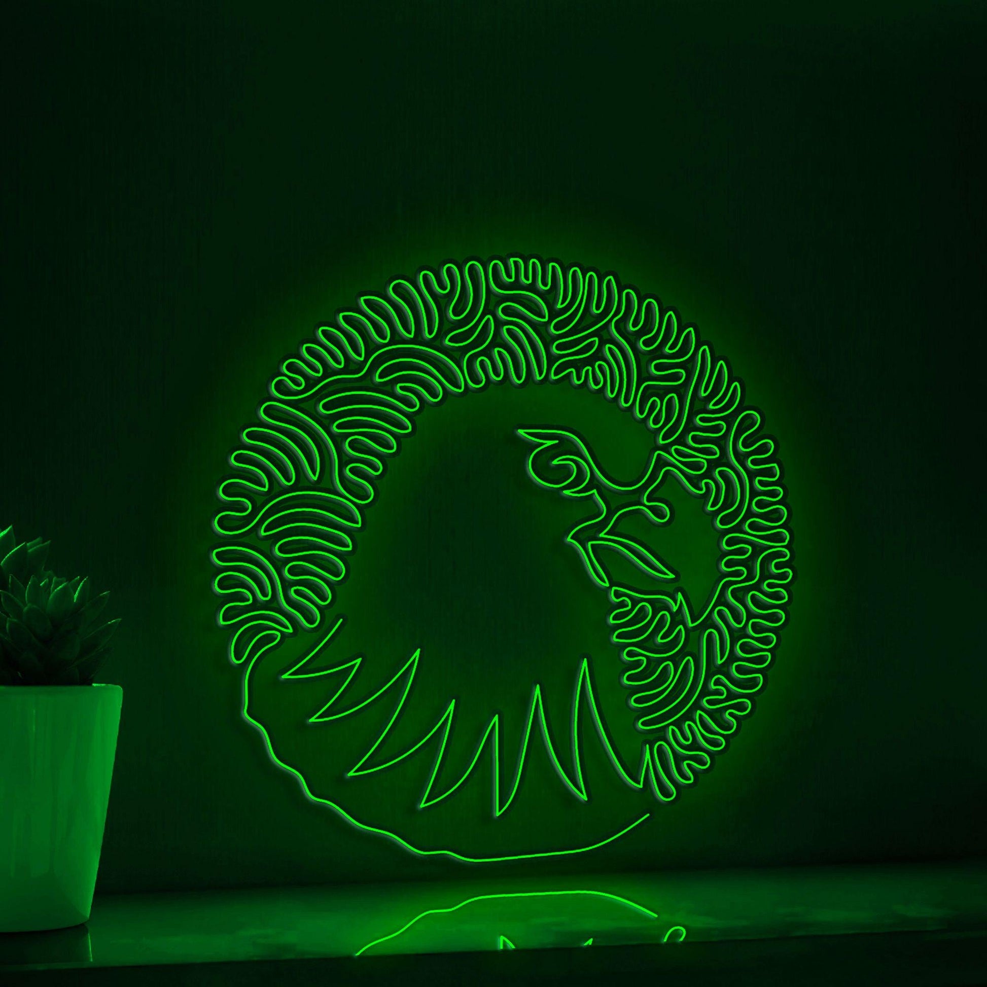 Hawk One Line EL Wire Neon Sign - Sharp Beak Raptor Wall Art - myneonup
