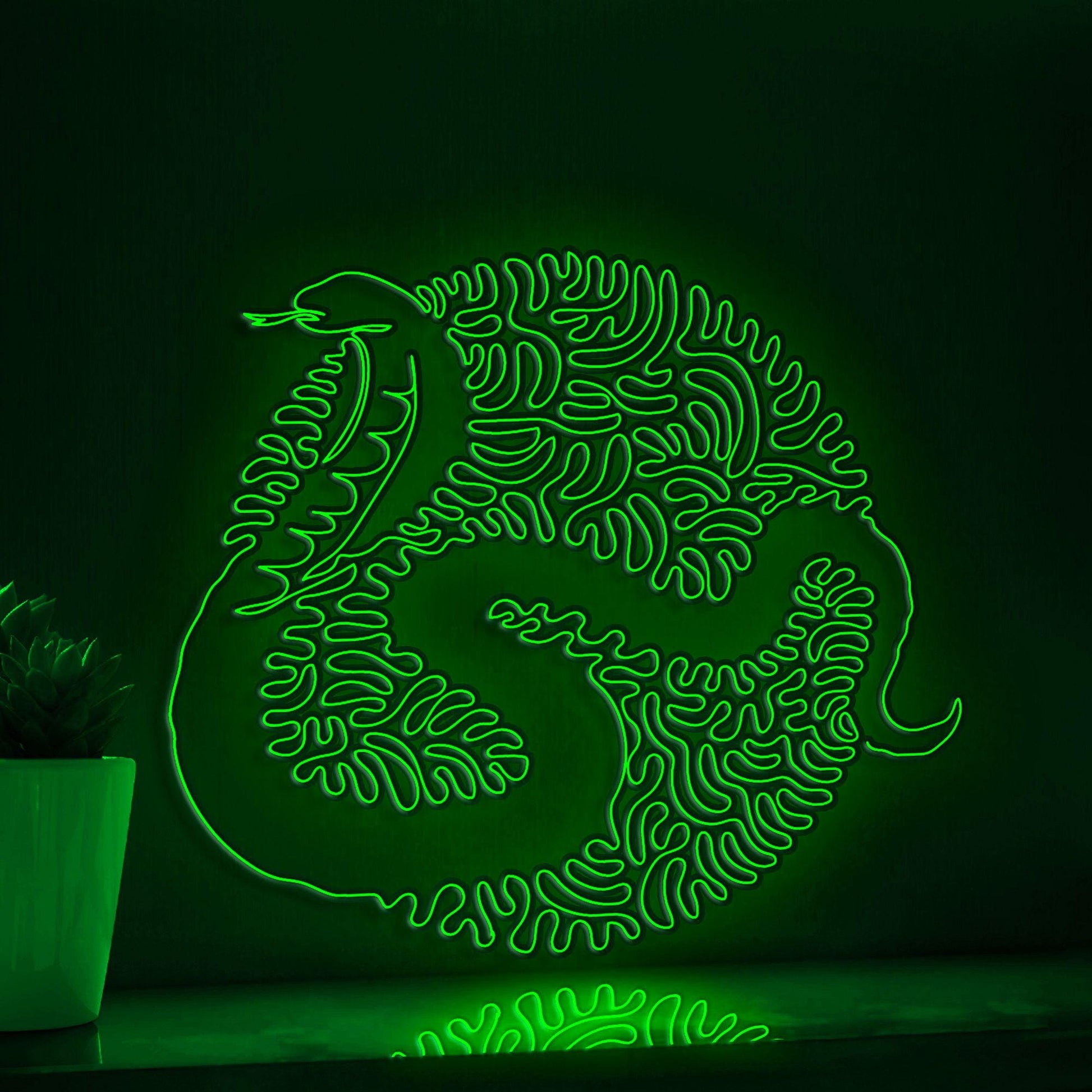 Cobra One Line Art EL Wire Neon Sign - Snake Wall Decor - myneonup