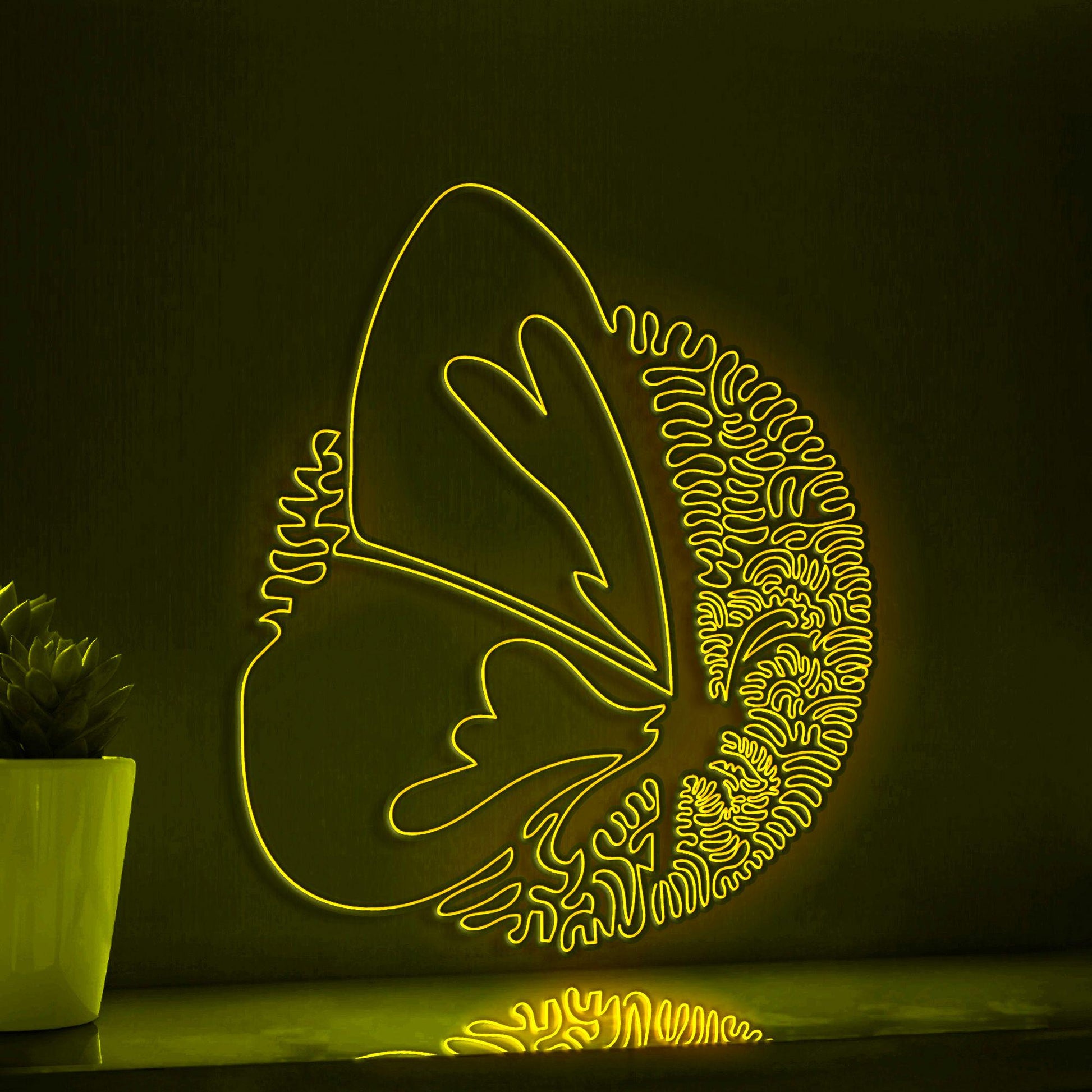 Butterfly One Line EL Neon - Insect Boho Decor - myneonup