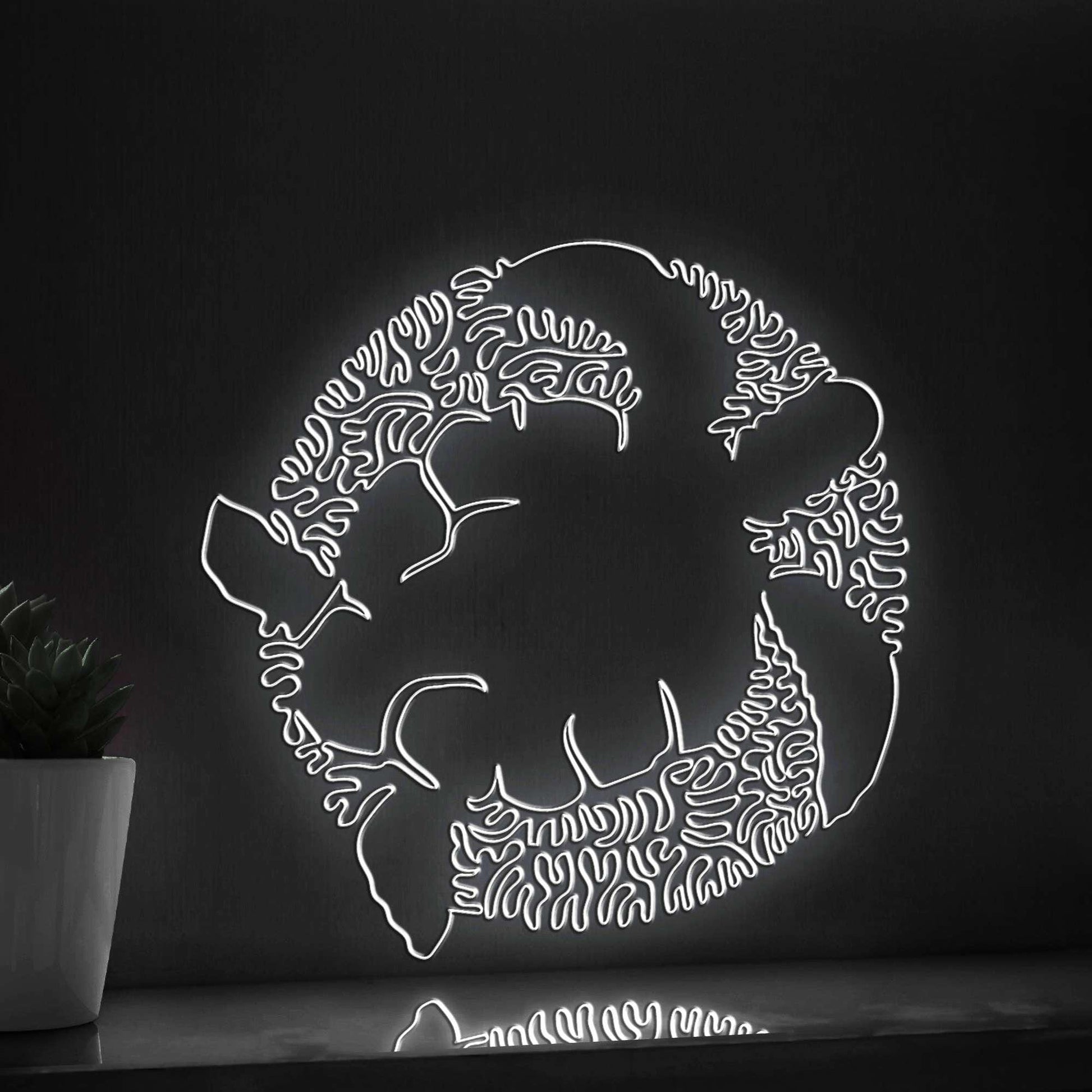 Turtle One Line EL Wire Neon Sign - Reptile Minimalist Decor - myneonup