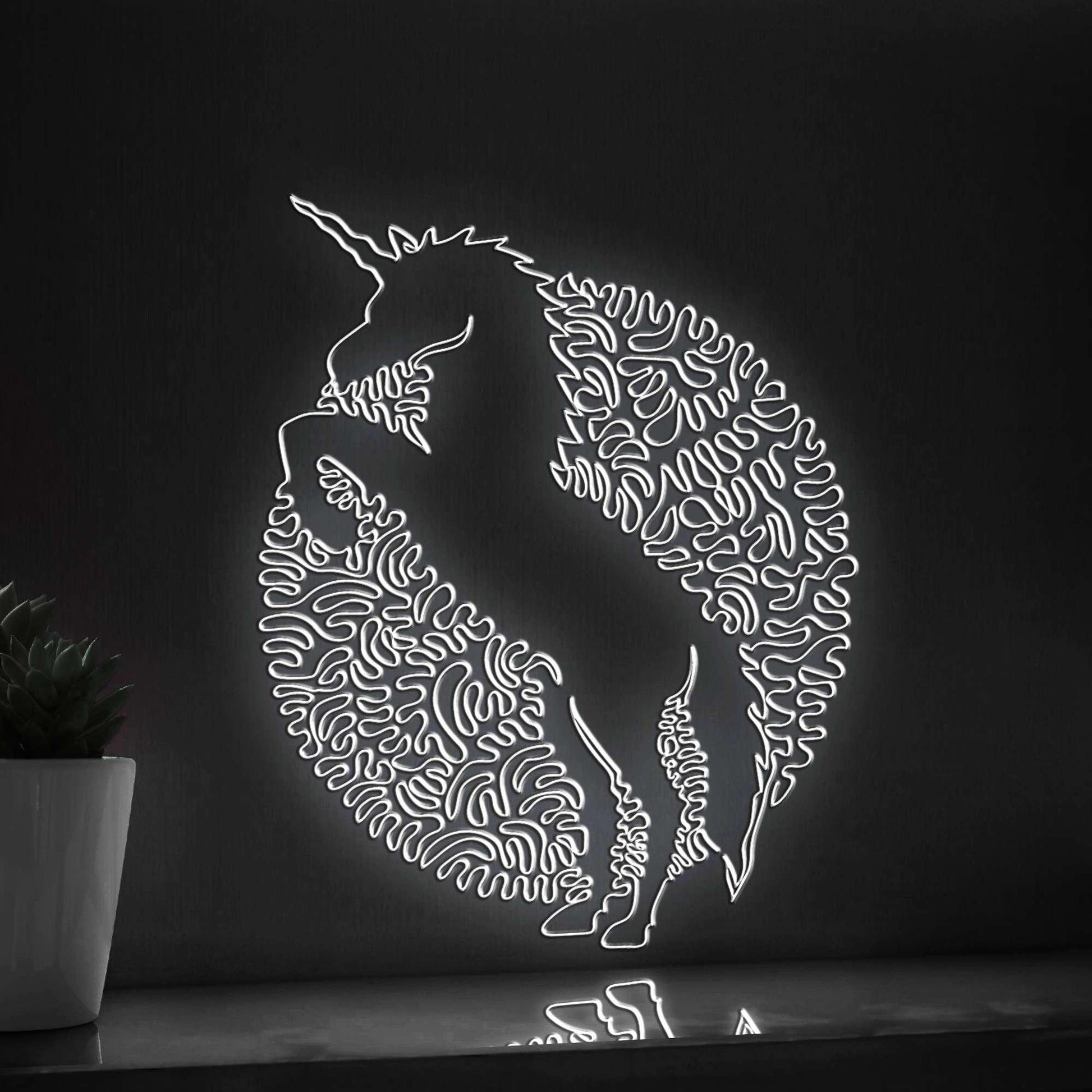 Unicorn One Line Art EL Wire Neon Sign - Mythical Creature Wall Decor - myneonup