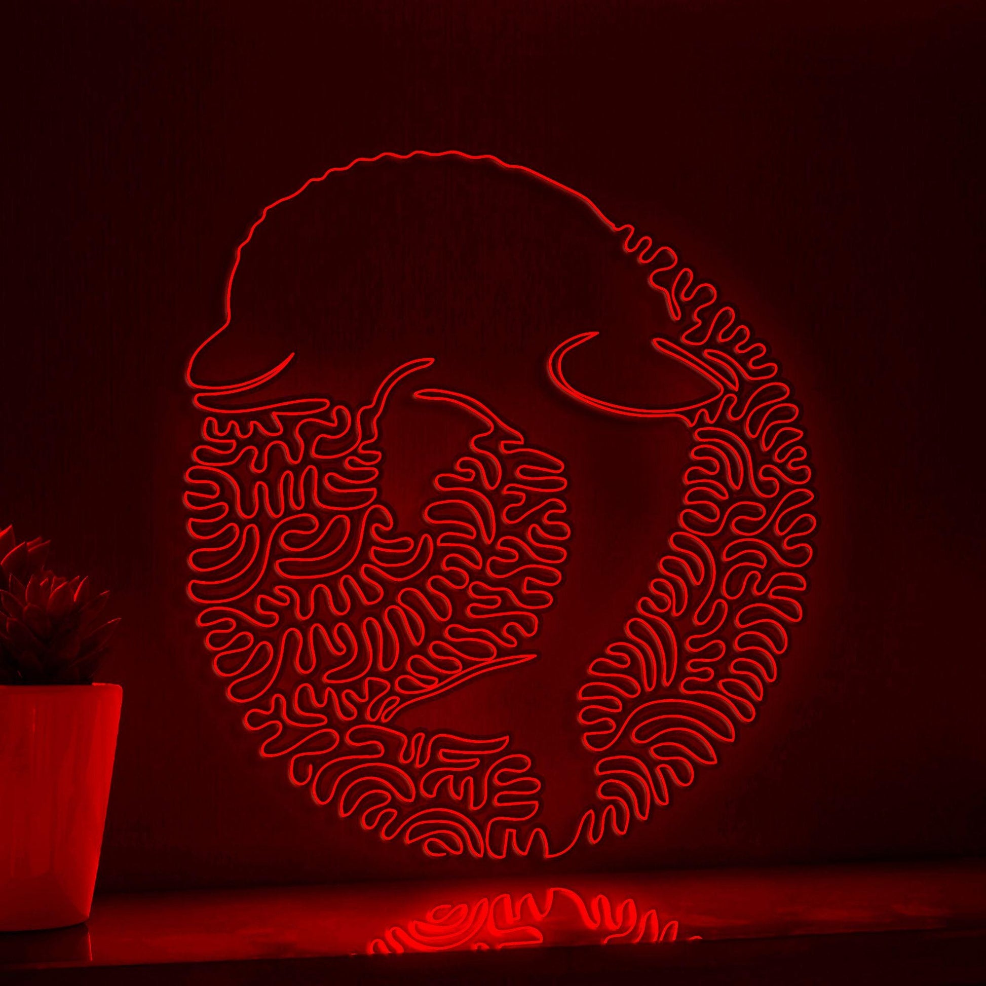 Dolphin One Line Neon Sign - Intelligent Marine Wall Art - myneonup