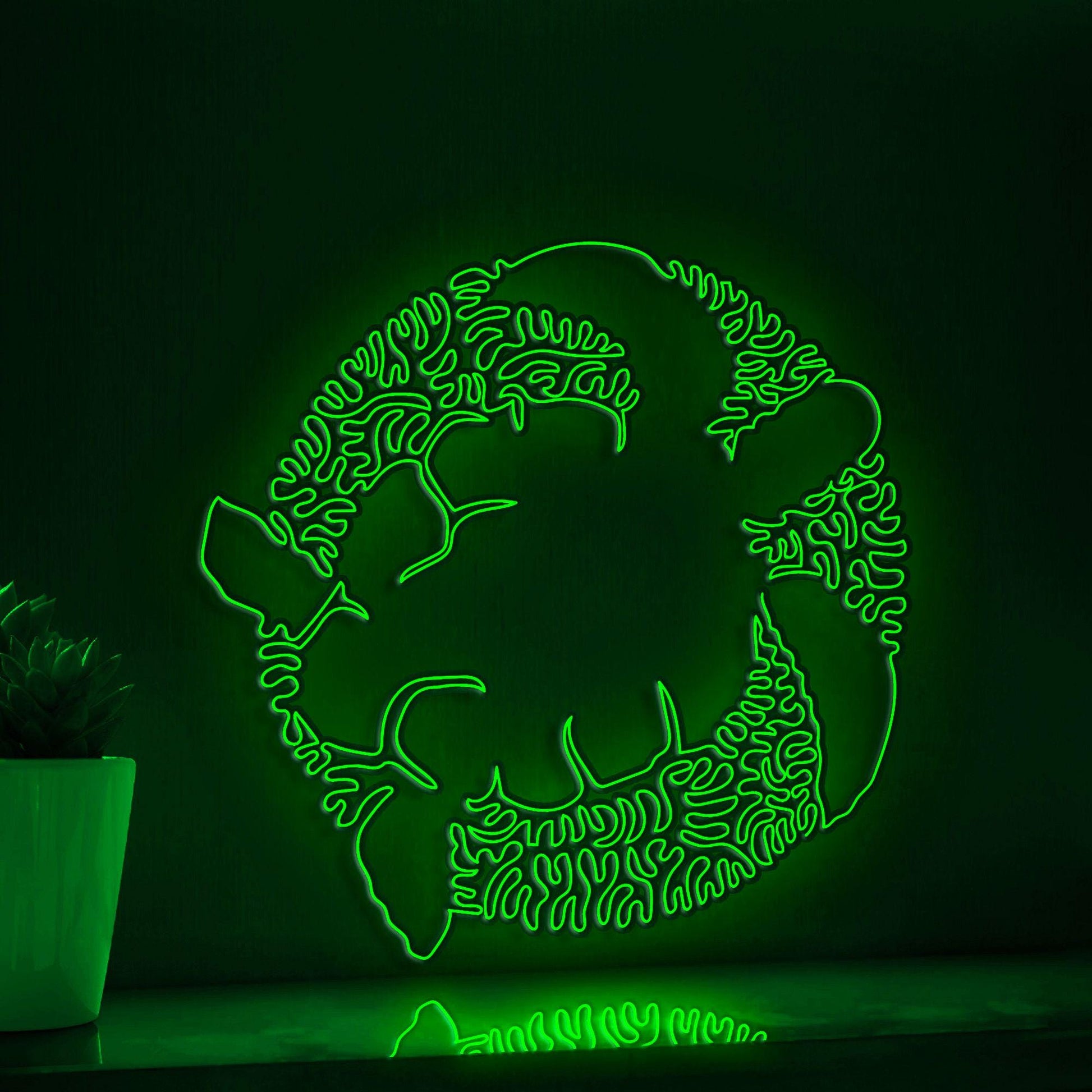 Turtle One Line EL Wire Neon Sign - Reptile Minimalist Decor - myneonup