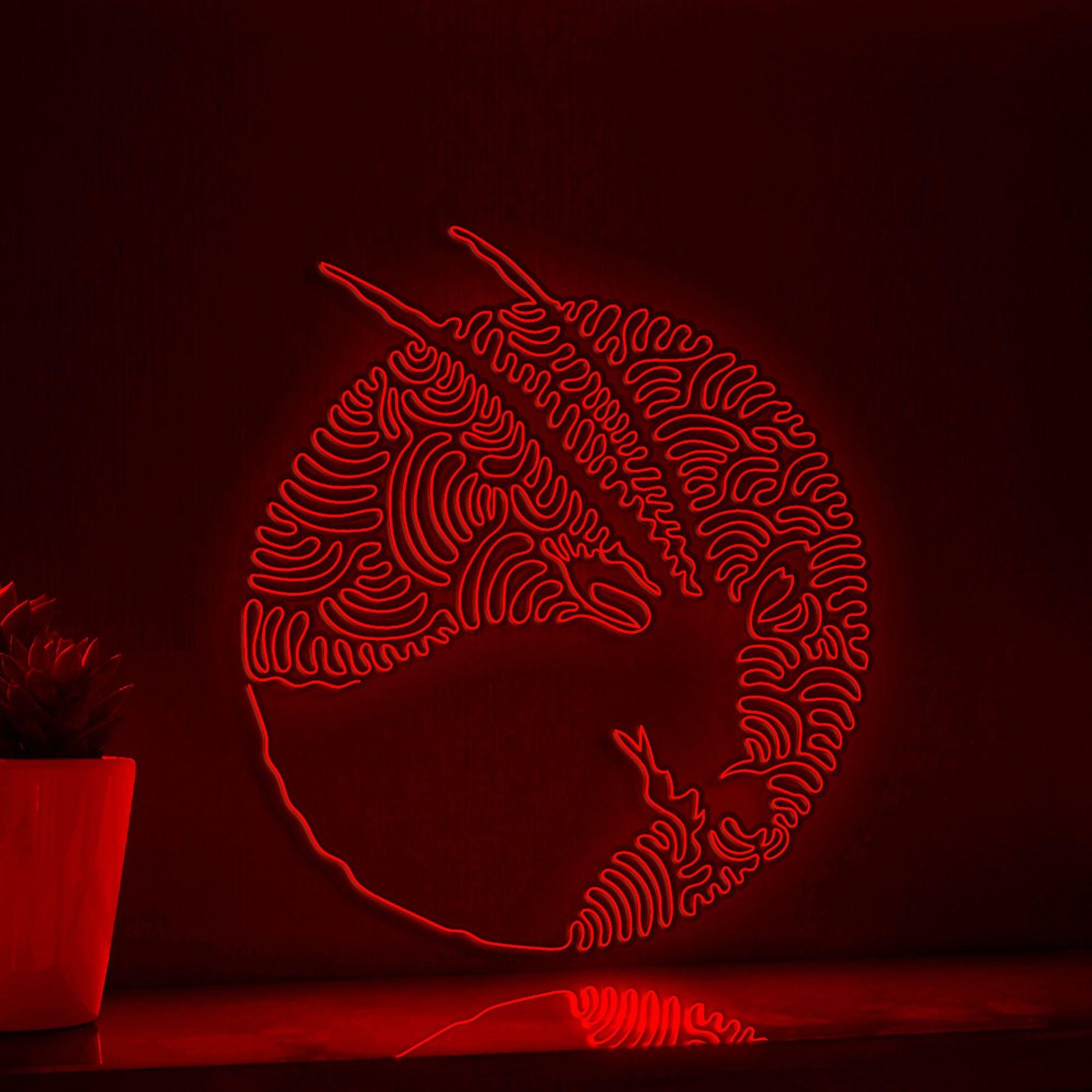 Oryx One Line EL Wire Neon Sign 2 - Abstract Art for Animal Lovers Wall Deocr - myneonup