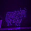 Yak One Line Art EL Wire Neon Sign - Long-Haired Animal Wall Decor - myneonup