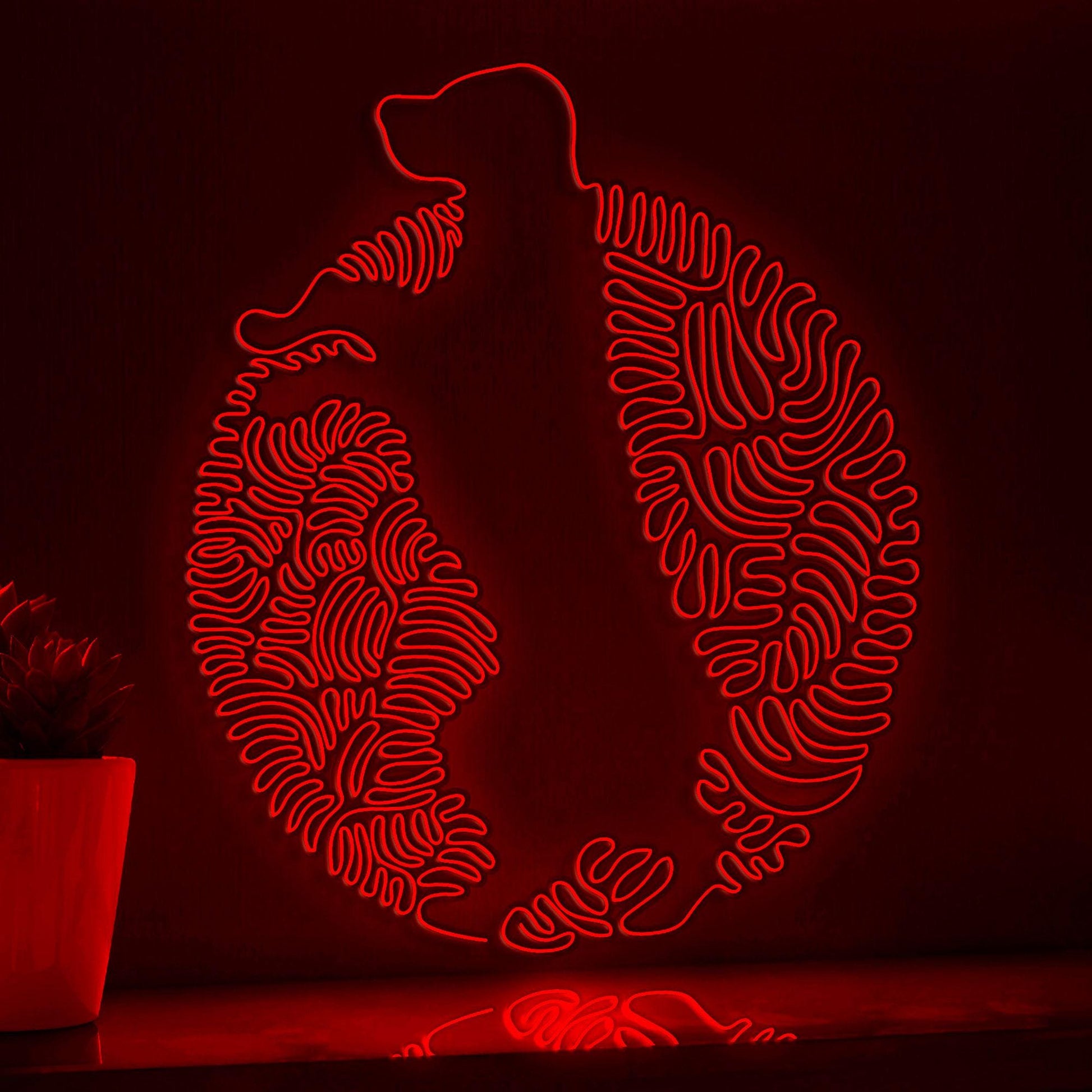 Standing Dog One Line EL Neon - Pet Circle Wall Art Decor - myneonup