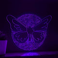 Butterfly One Line Art EL Wire Neon Sign - Floral Wing Circle Wall Decor - myneonup