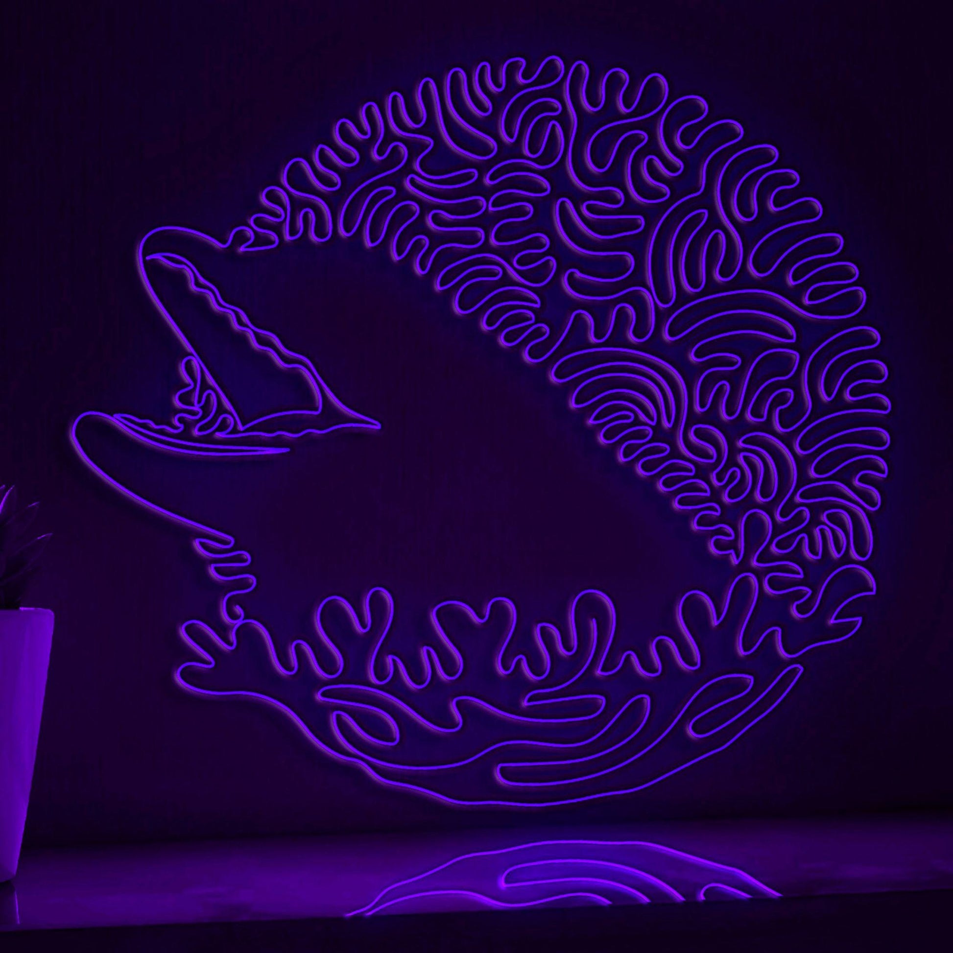Dolphin One Line EL Neon - Marine Decor - myneonup