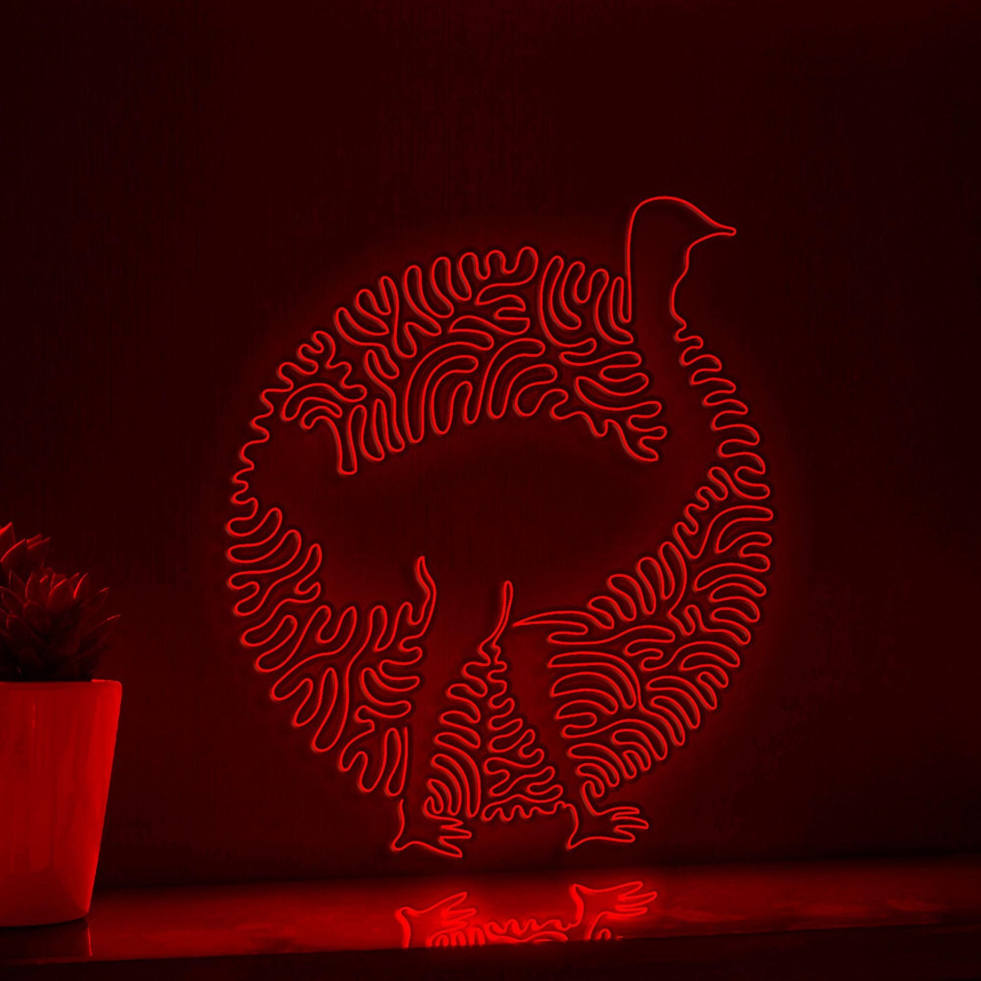 Ostrich One Line EL Wire Neon Sign - Skinny Leg Bird Decor - myneonup