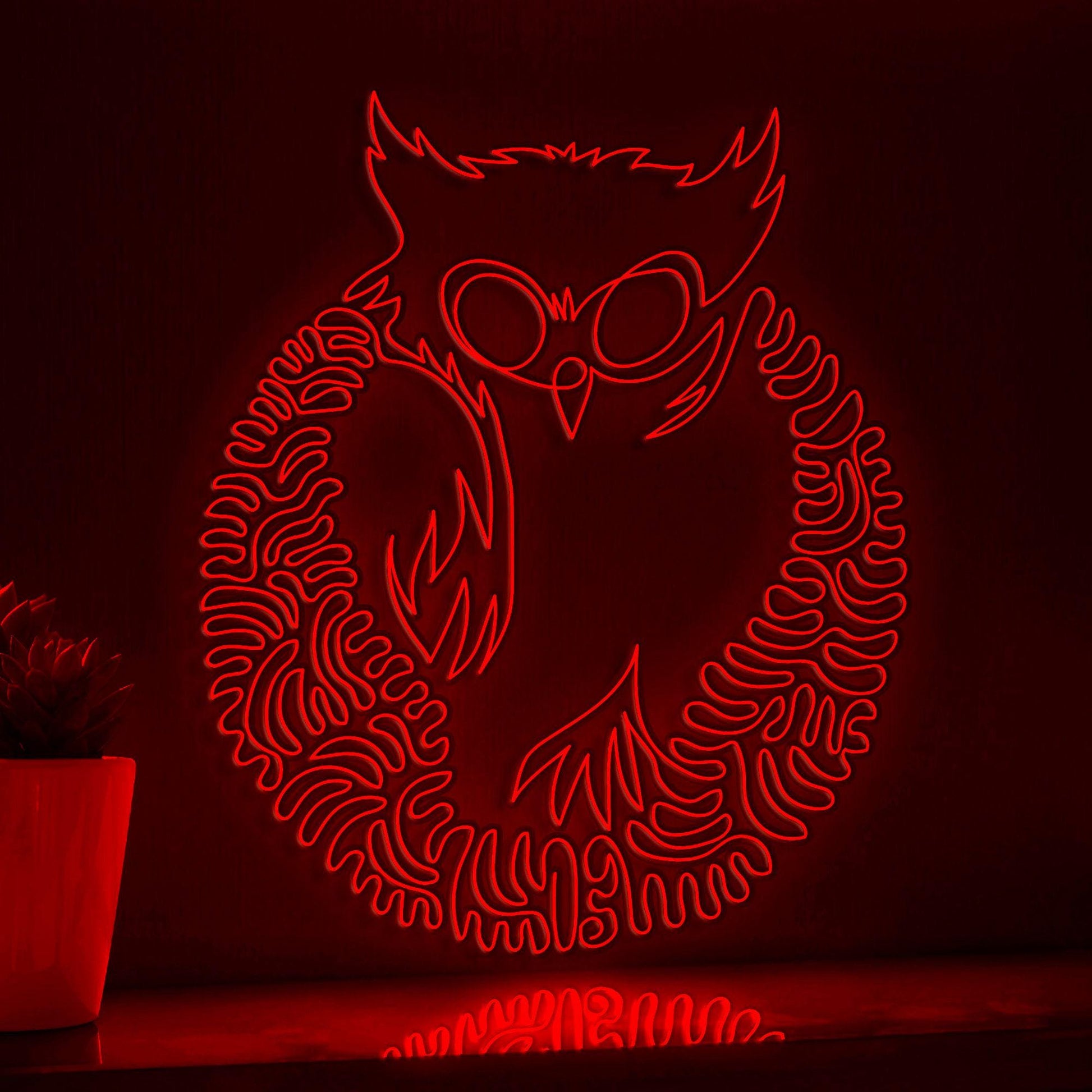 Owl One Line EL Wire Neon Sign - Bird Wall Art - myneonup