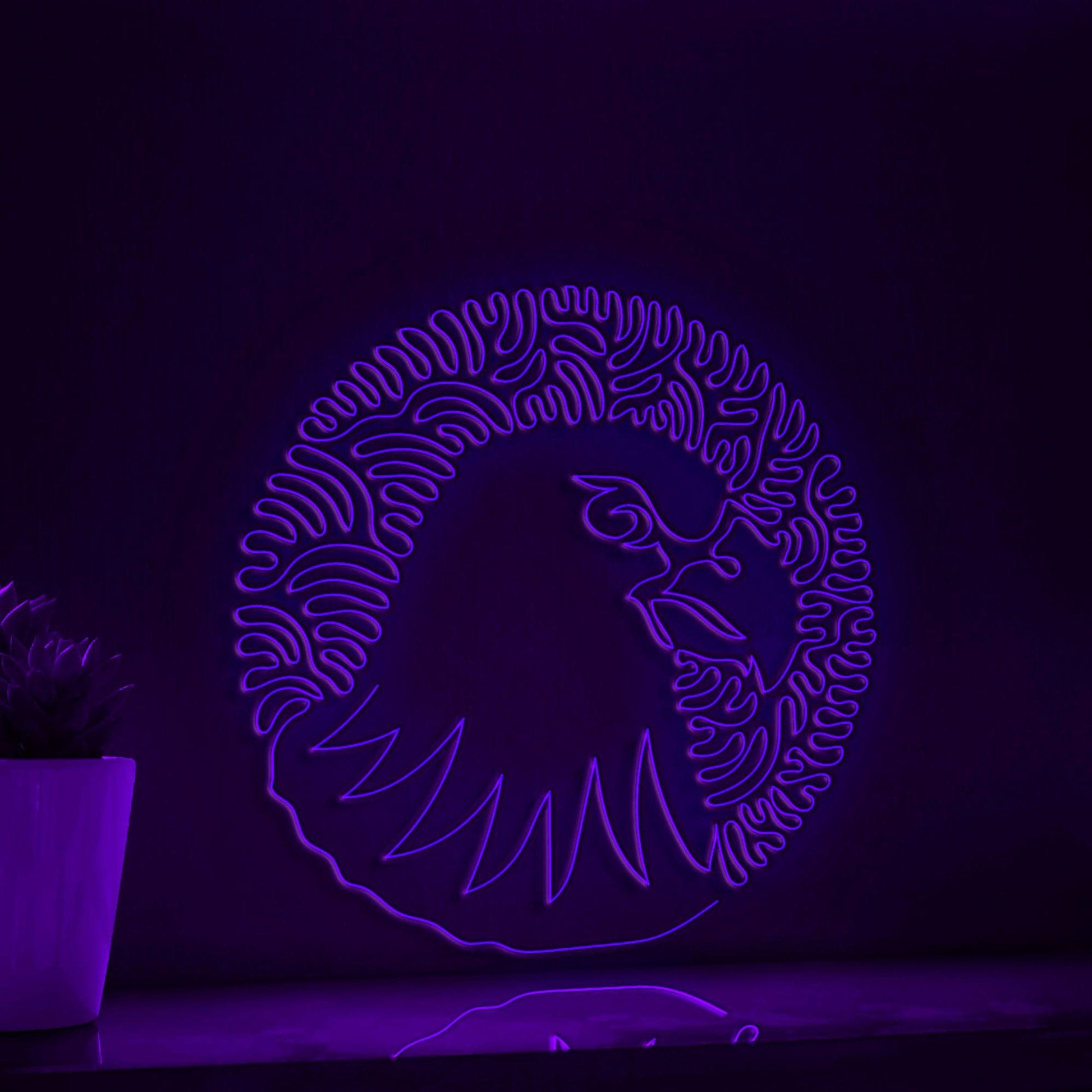 Hawk One Line EL Wire Neon Sign - Sharp Beak Raptor Wall Art - myneonup