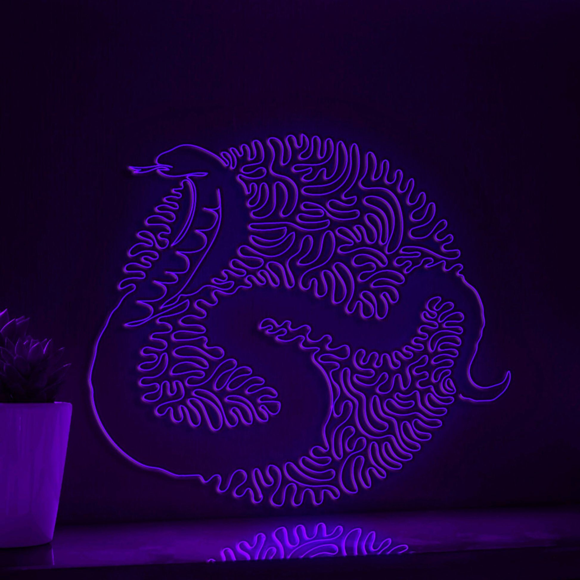 Cobra One Line Art EL Wire Neon Sign - Snake Wall Decor - myneonup