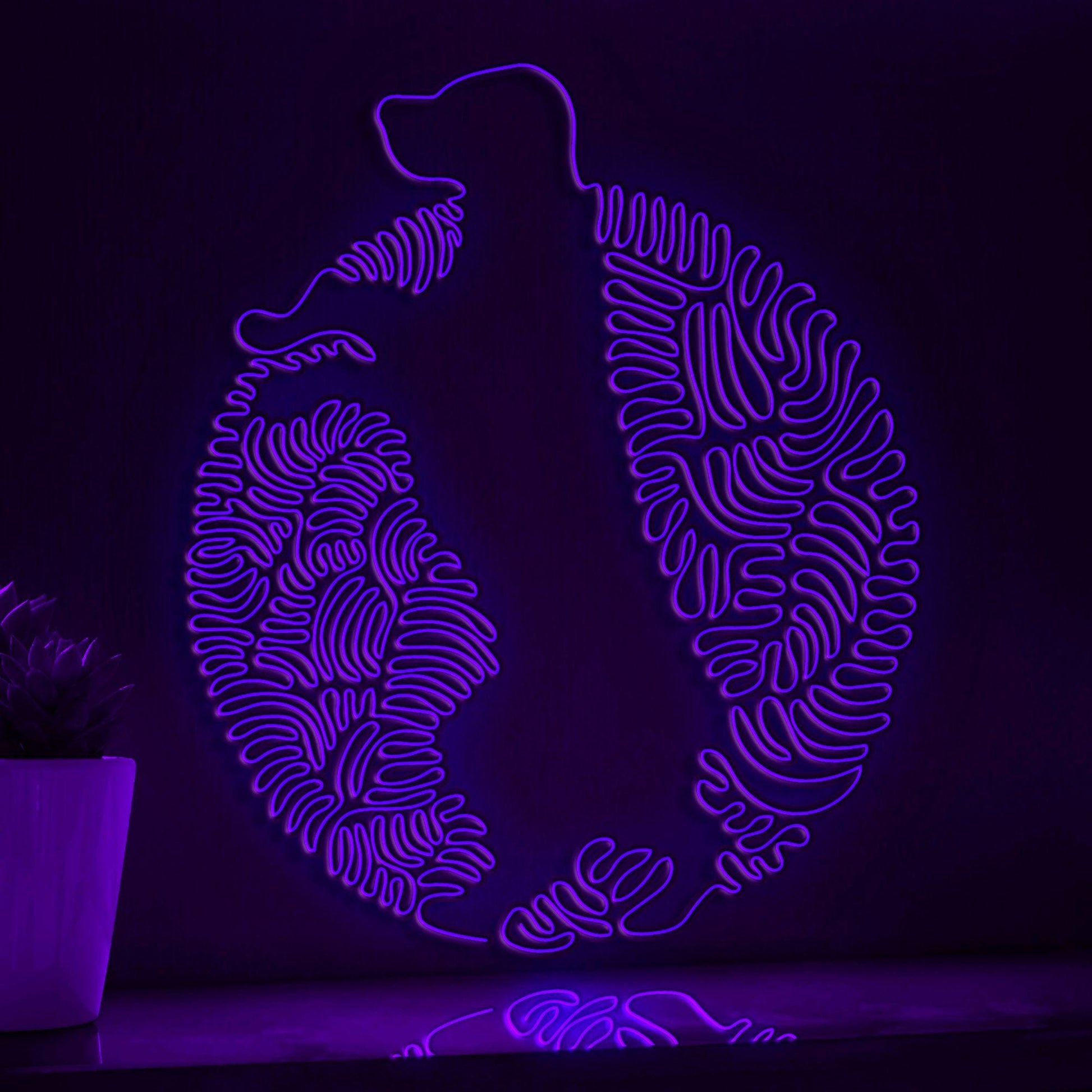 Standing Dog One Line EL Neon - Pet Circle Wall Art Decor - myneonup