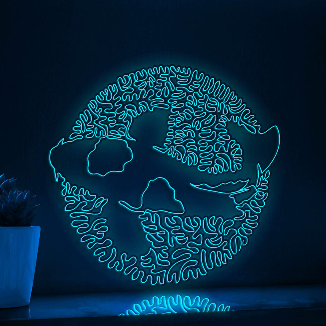 Koi Fish One Line EL Wire Neon Sign - Asian Zen Wall Art Decor - myneonup