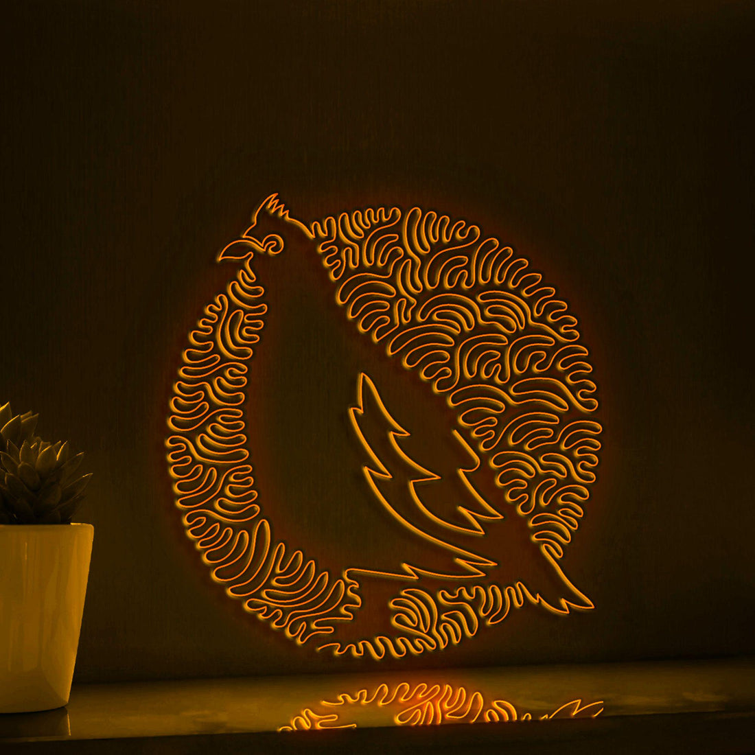 Grouse One Line Art EL Wire Neon Sign - Standing Bird Wall Decor - myneonup