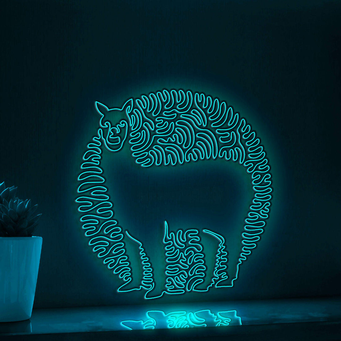 Alpaca One Line Art EL Wire Neon Sign - Fuzzy Farm Animal Decor - myneonup