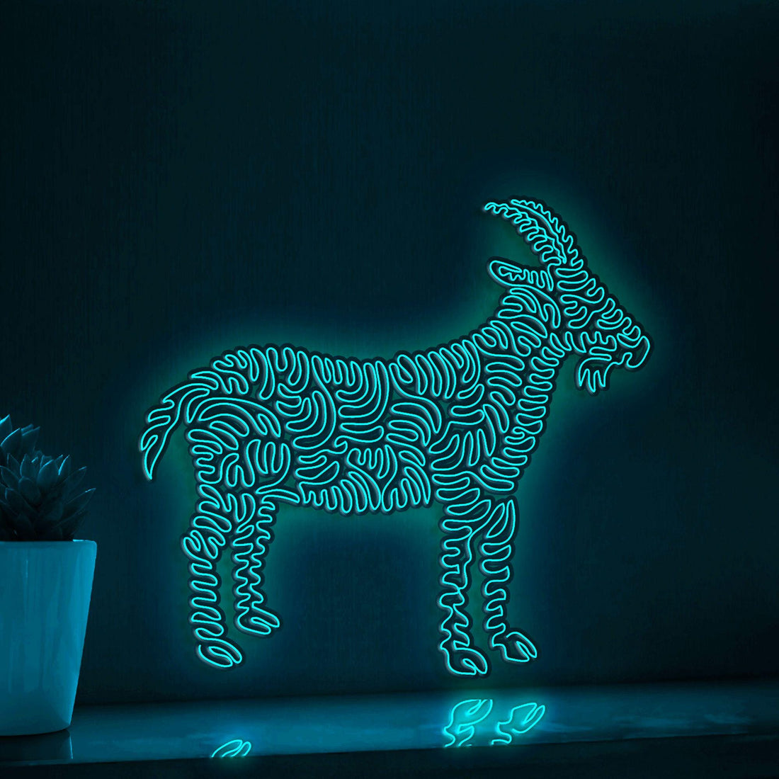 Goat One Line EL Wire Neon Sign - Farm-Raised Animal Decor - myneonup
