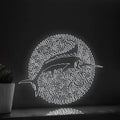 Marlin One Line EL Wire Neon Sign - Ocean Swirl Fish Wall Art - myneonup