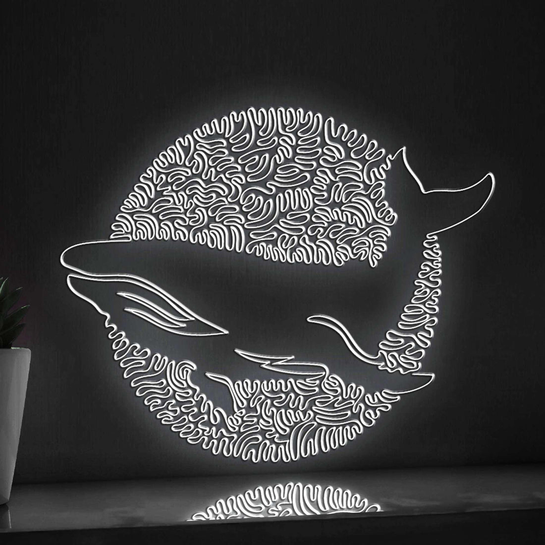Adorable Whale One Line EL Wire Neon Sign - Sea Animal Wall Art - myneonup