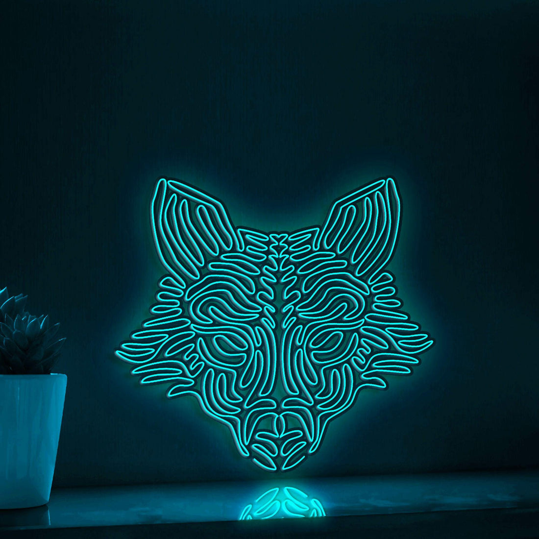 Fox One Line Art EL Wire Neon Sign - Pointed Ears Animal Wall Decor - myneonup