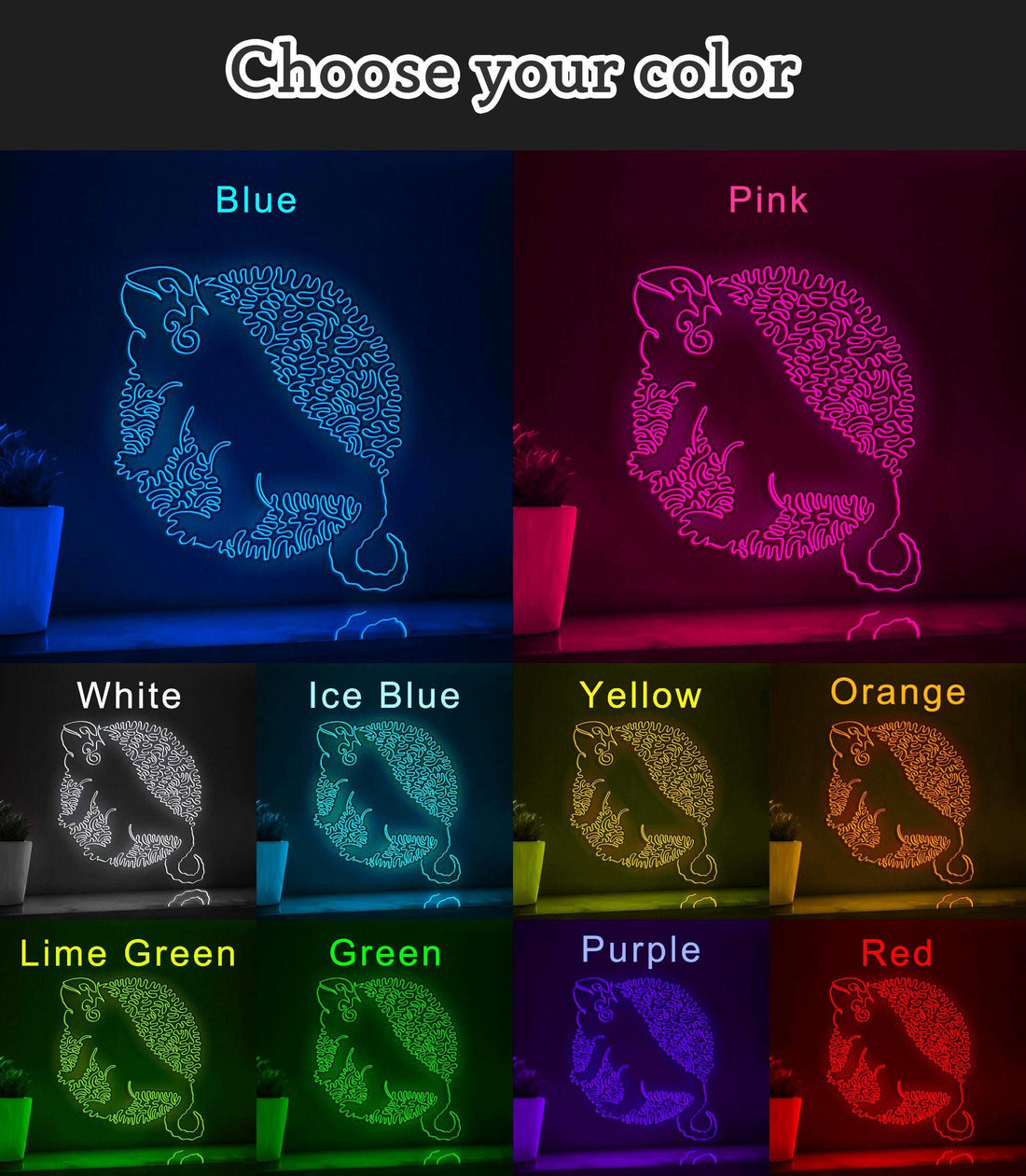 Iguana One Line EL Wire Neon Sign - Tropical Lizard Wall Decor - myneonup