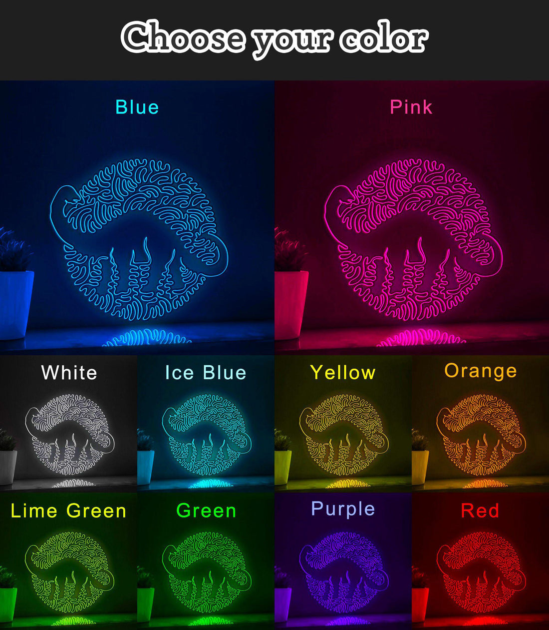 Apatosaurus One Line EL Neon - Dino Tail Wall Decor - myneonup