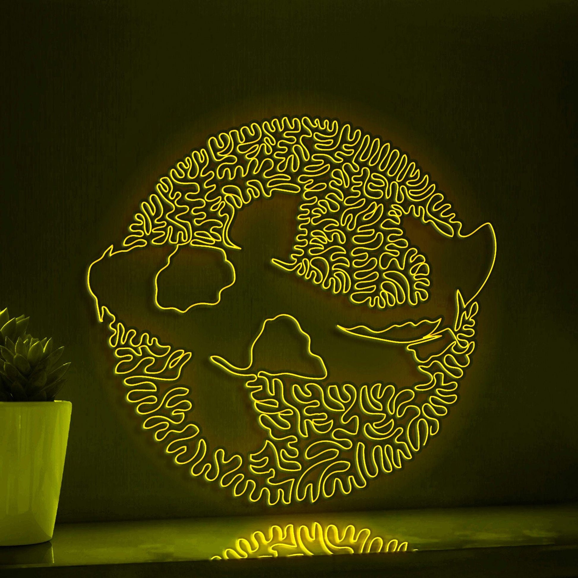 Koi Fish One Line EL Wire Neon Sign - Asian Zen Wall Art Decor - myneonup