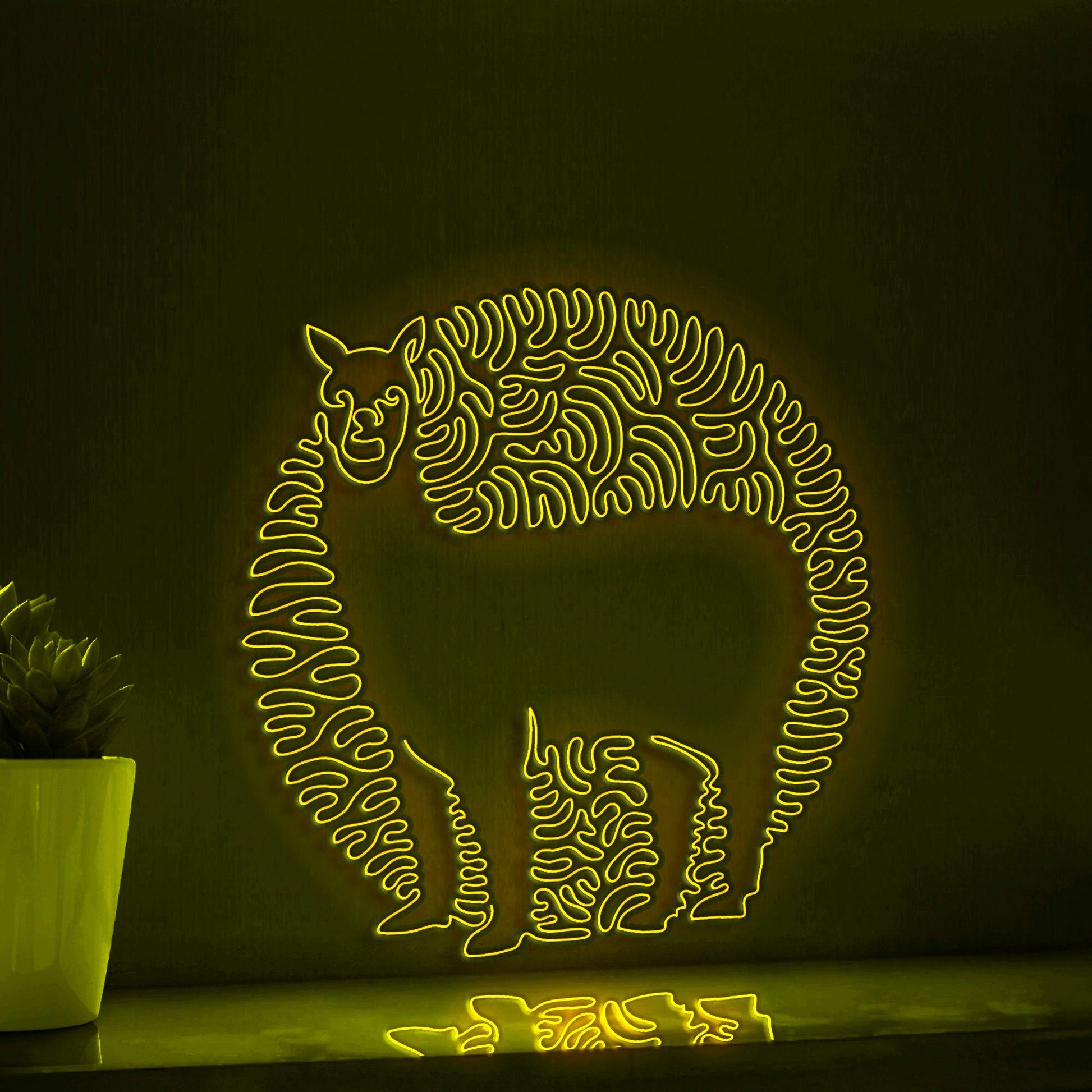 Alpaca One Line Art EL Wire Neon Sign - Fuzzy Farm Animal Decor - myneonup