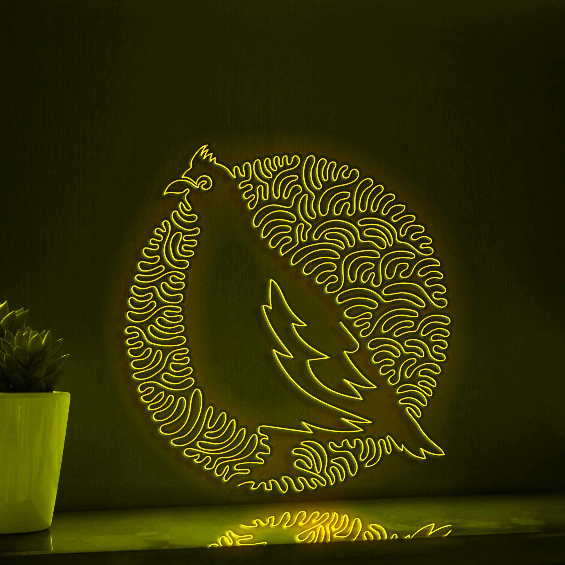 Grouse One Line Art EL Wire Neon Sign - Standing Bird Wall Decor - myneonup