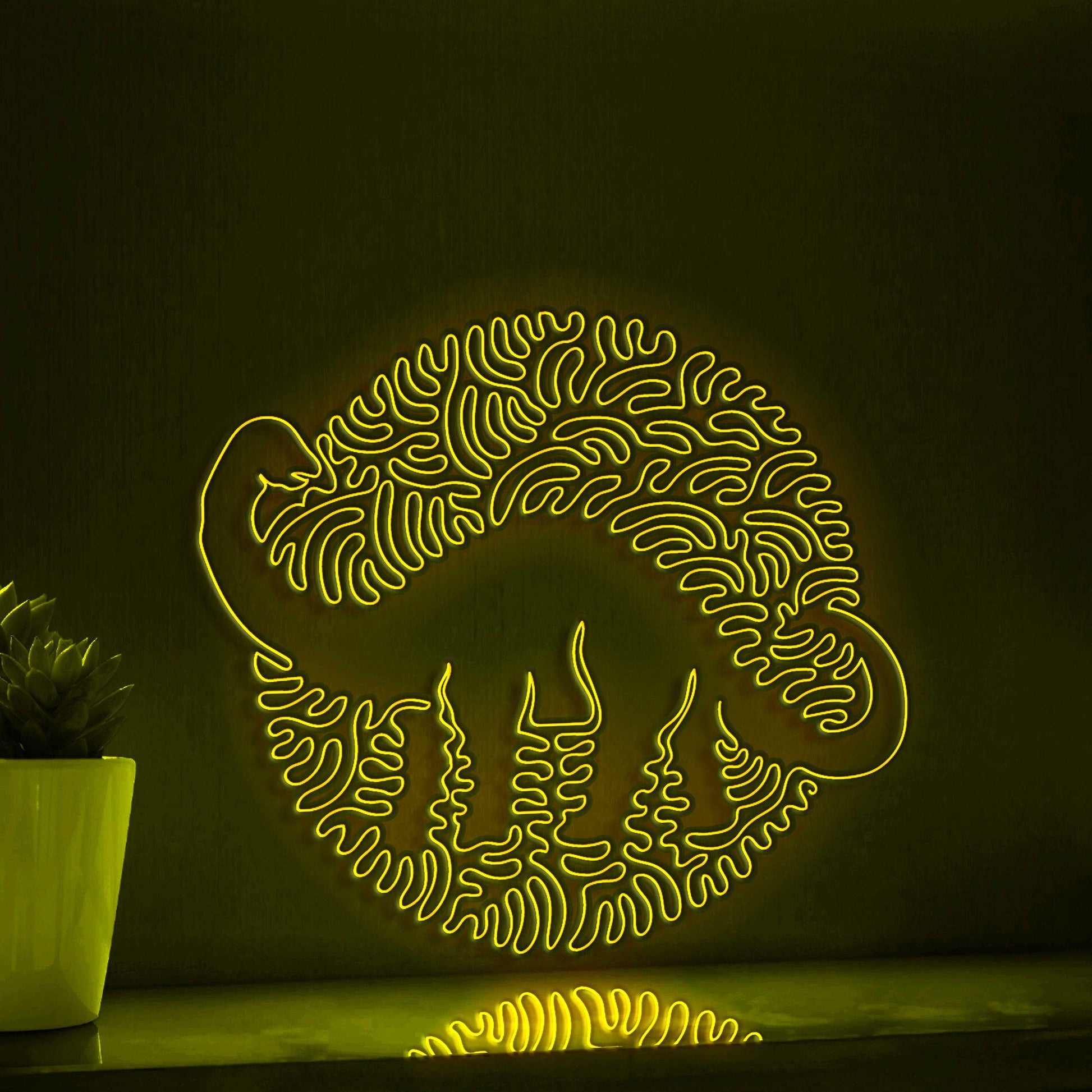 Apatosaurus One Line EL Neon - Dino Tail Wall Decor - myneonup