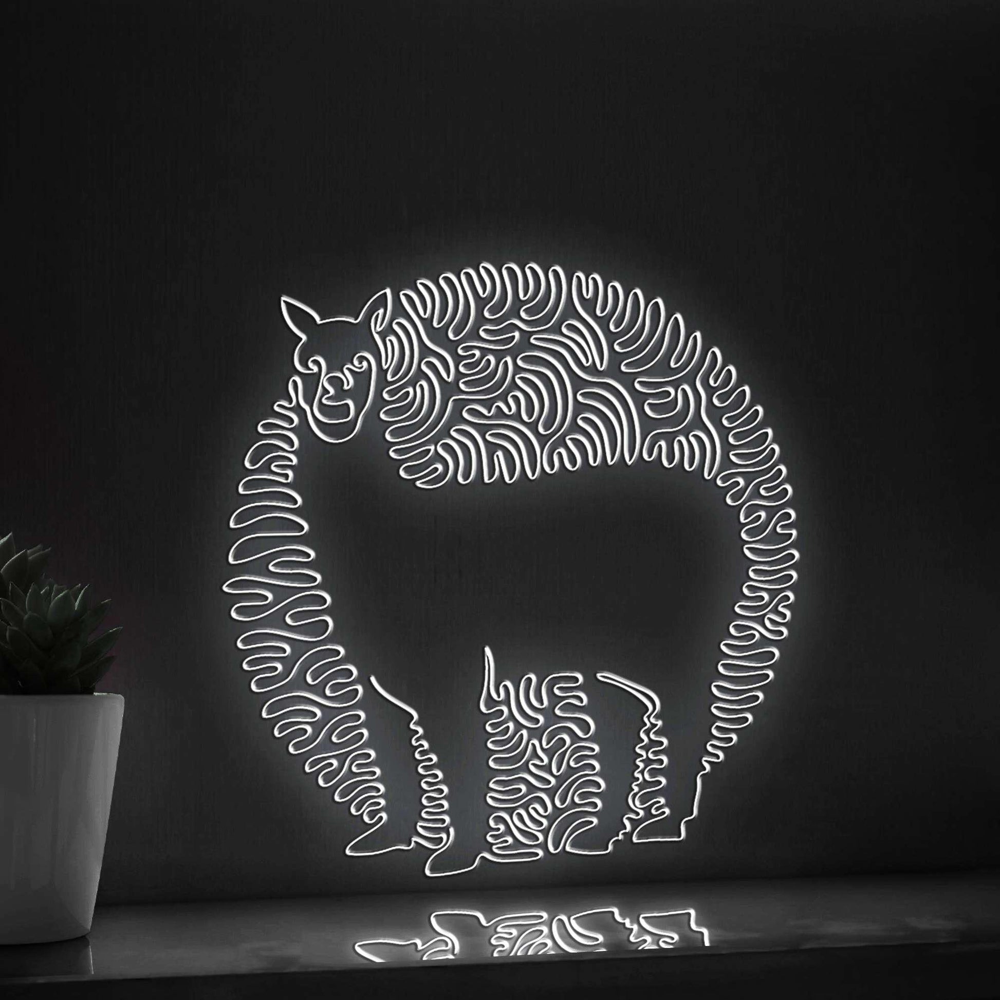 Alpaca One Line Art EL Wire Neon Sign - Fuzzy Farm Animal Decor - myneonup