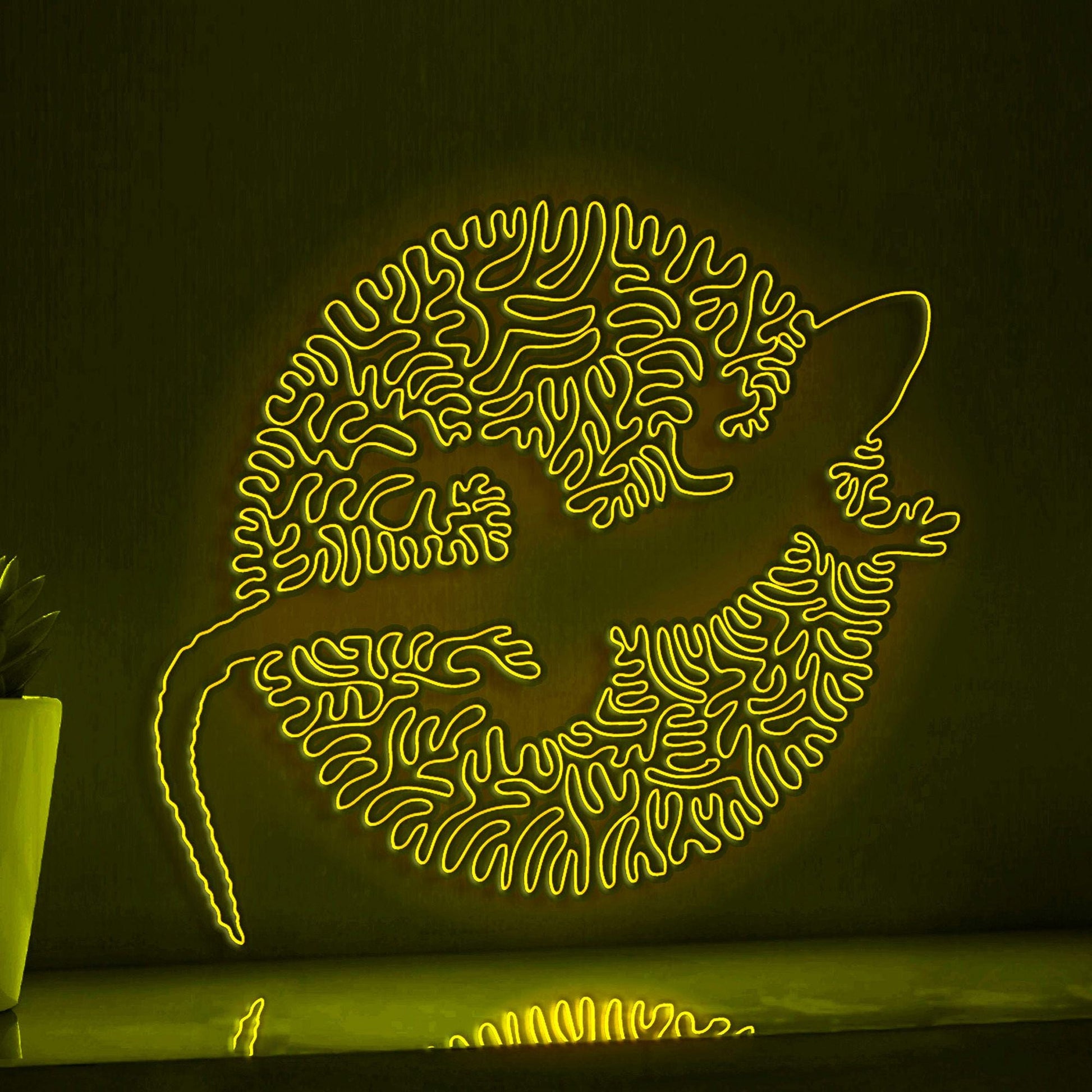 Lizard One Line Art EL Wire Neon Sign - Abstract Reptile Wall Decor - myneonup