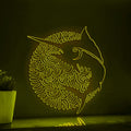 Marlin One Line EL Wire Neon Sign - Long Dorsal Fin Wall Art - myneonup
