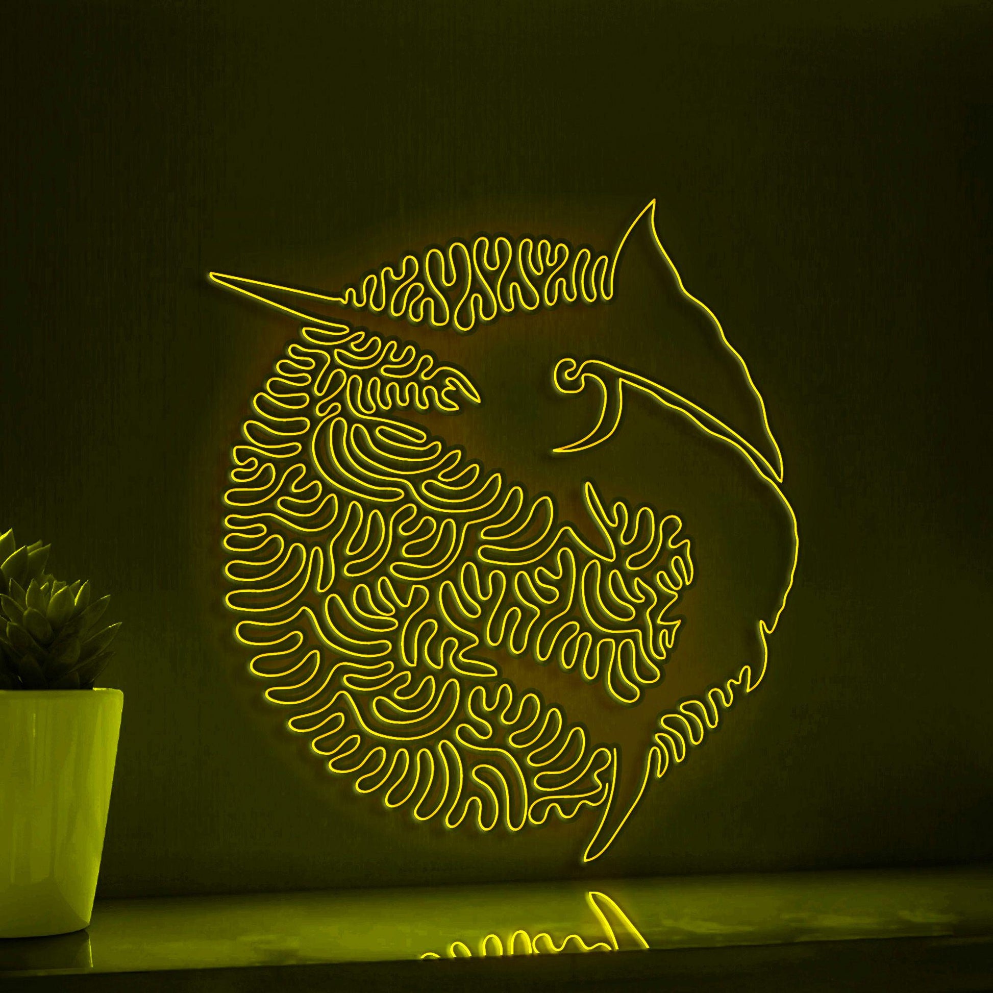 Marlin One Line EL Wire Neon Sign - Long Dorsal Fin Wall Art - myneonup