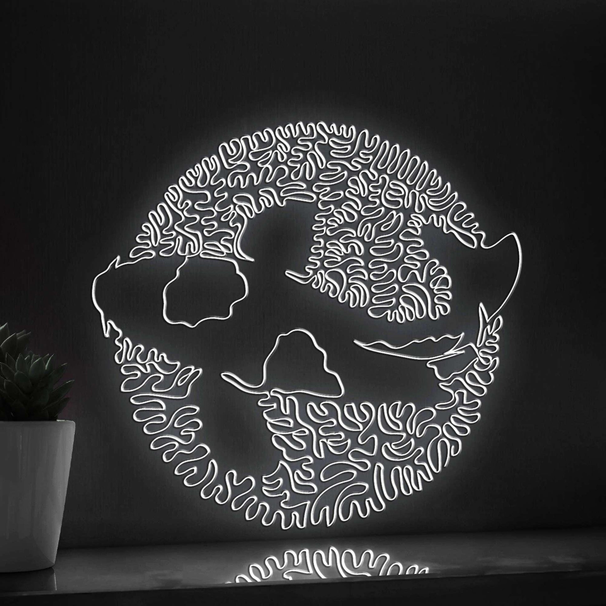 Koi Fish One Line EL Wire Neon Sign - Asian Zen Wall Art Decor - myneonup