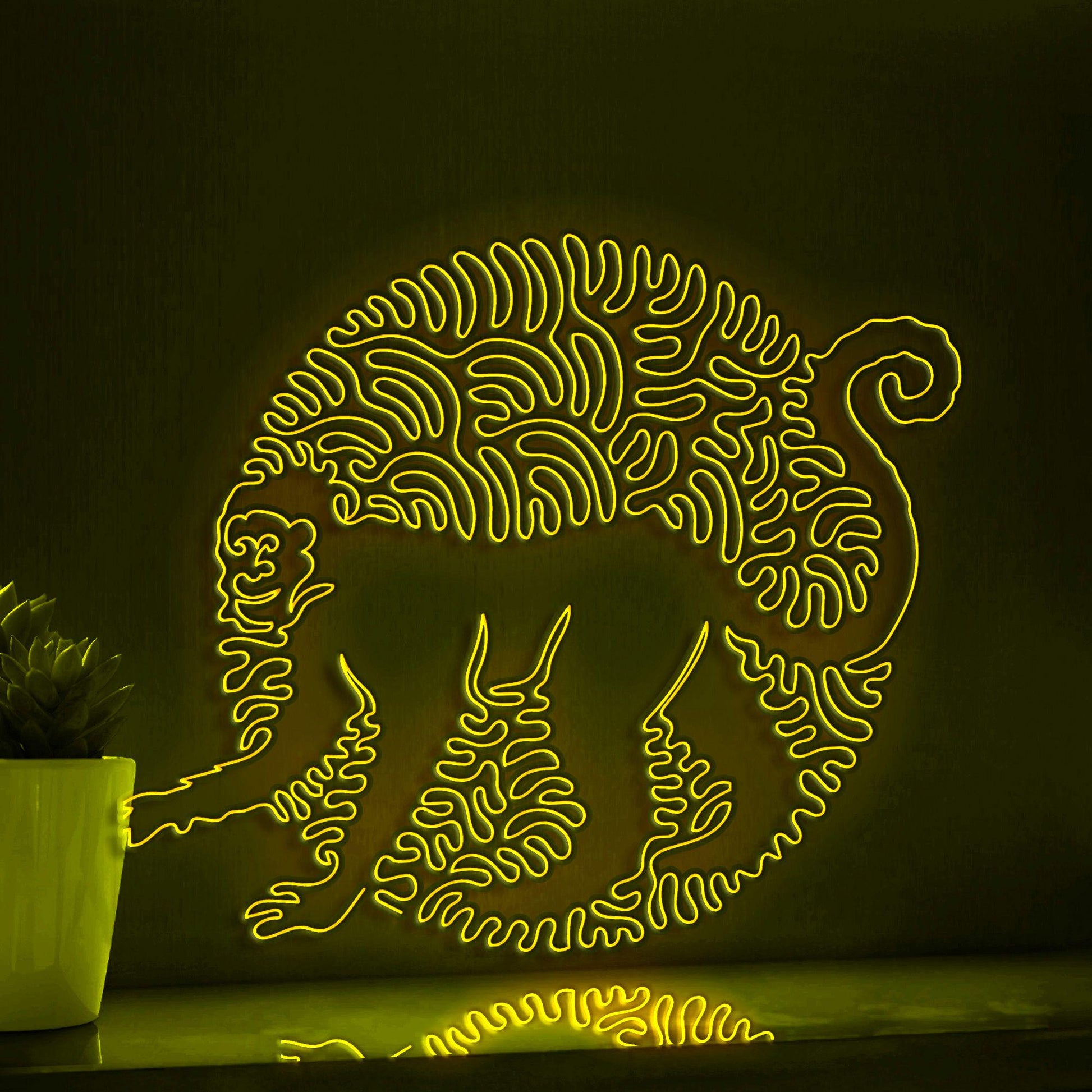 Monkey One Line EL Wire Neon Sign - Intelligent Primate Art - myneonup