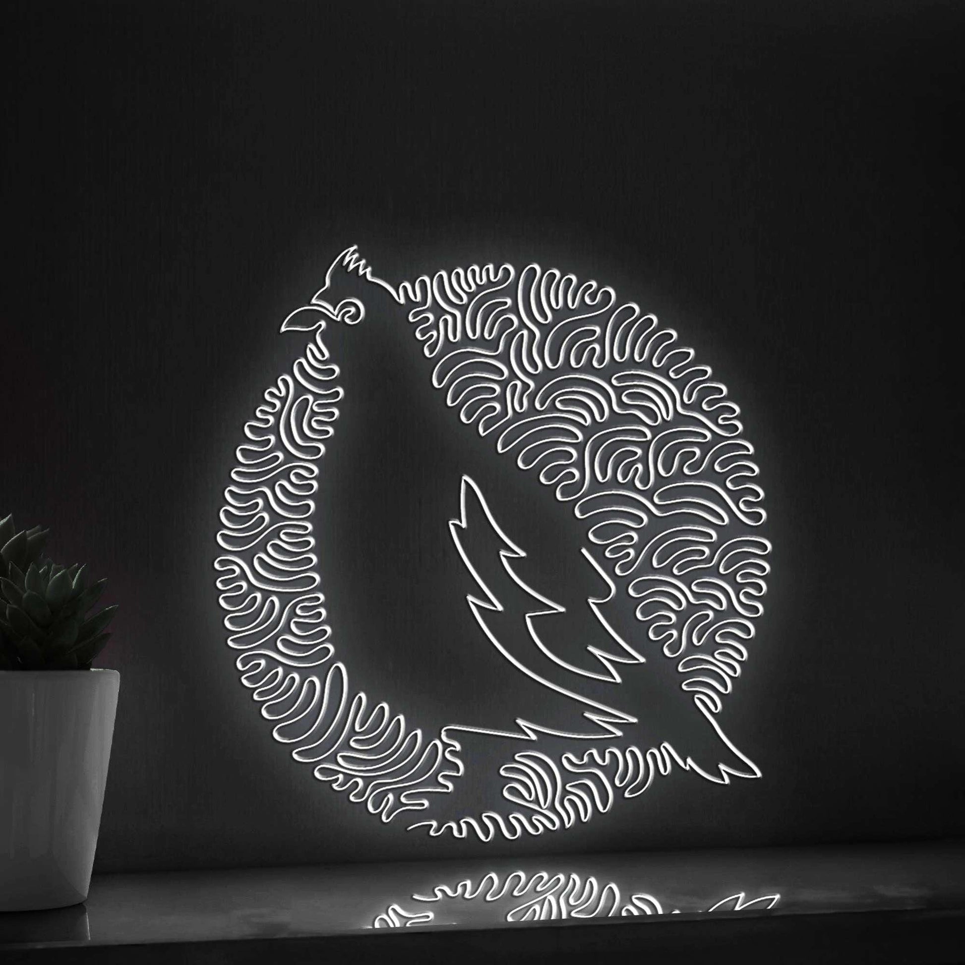Grouse One Line Art EL Wire Neon Sign - Standing Bird Wall Decor - myneonup